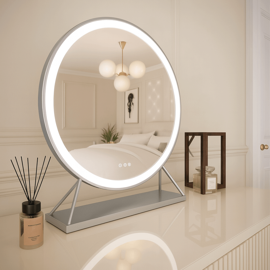 Isla Round Silver LED Mirror – 60cm Diameter