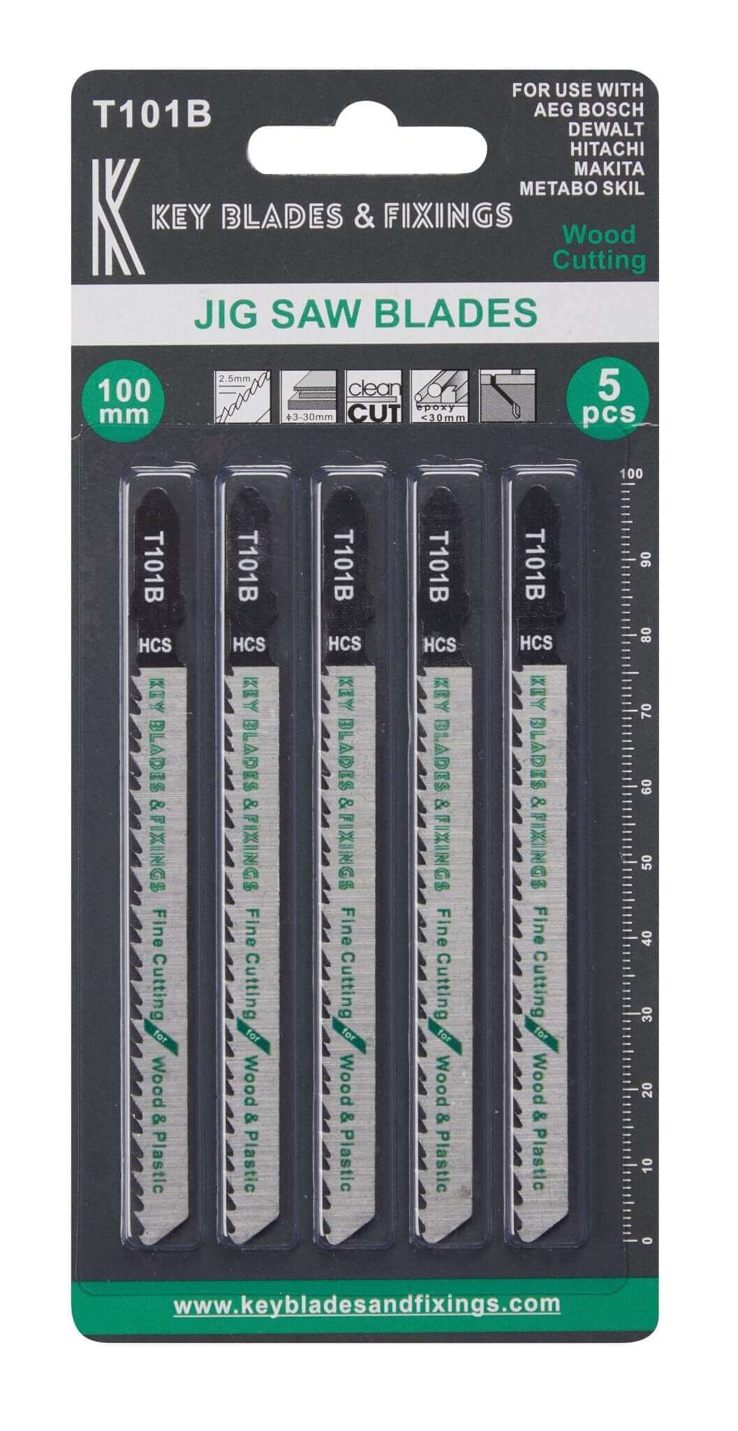 Key Blades T101B Jigsaw Blades 5 Pack - 1111