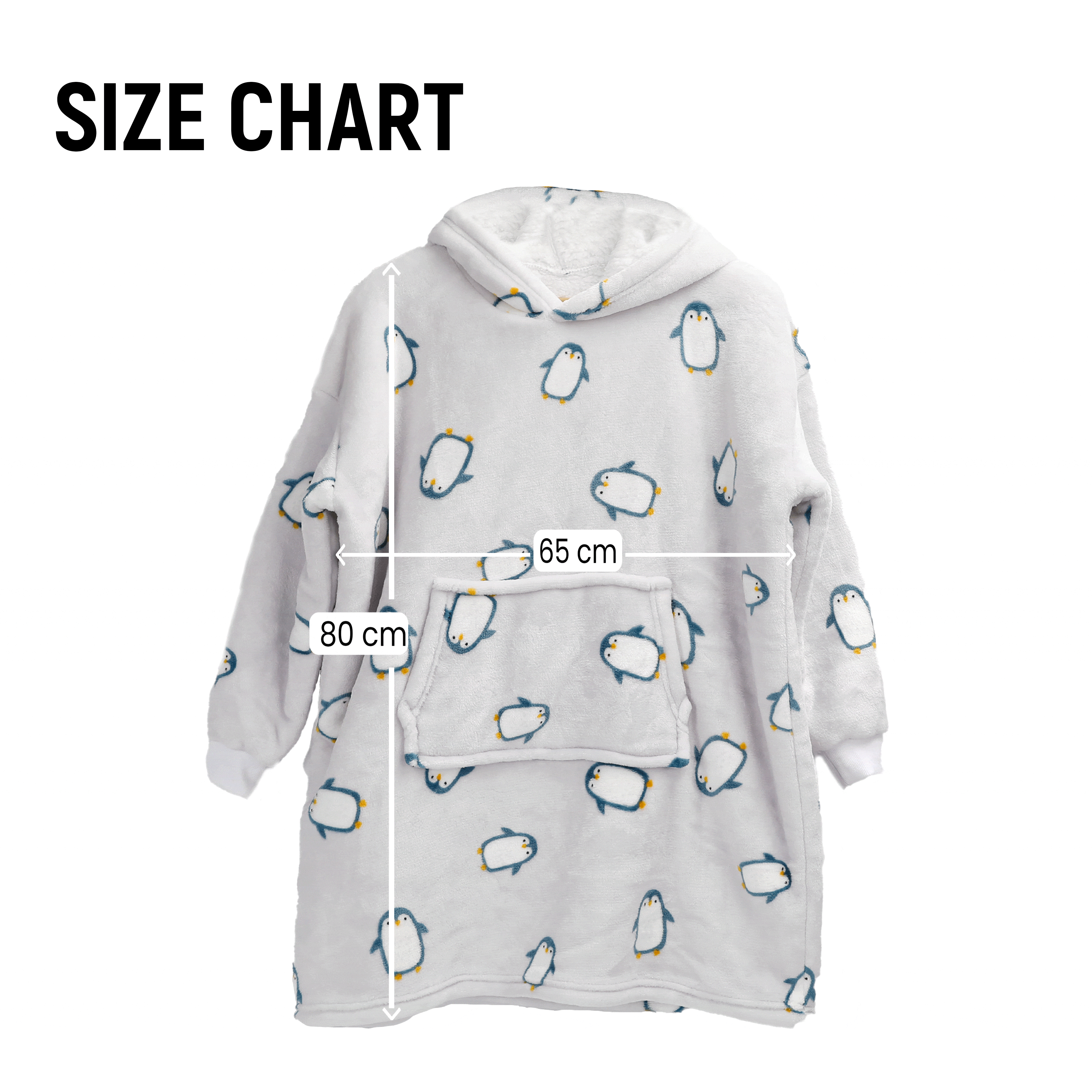 Kids Oversized Hooded Penguin Blanket Hoodie Ultra Soft Sherpa Flannel for Ages 8-15 Warm and Cozy by Daisy Dreamer