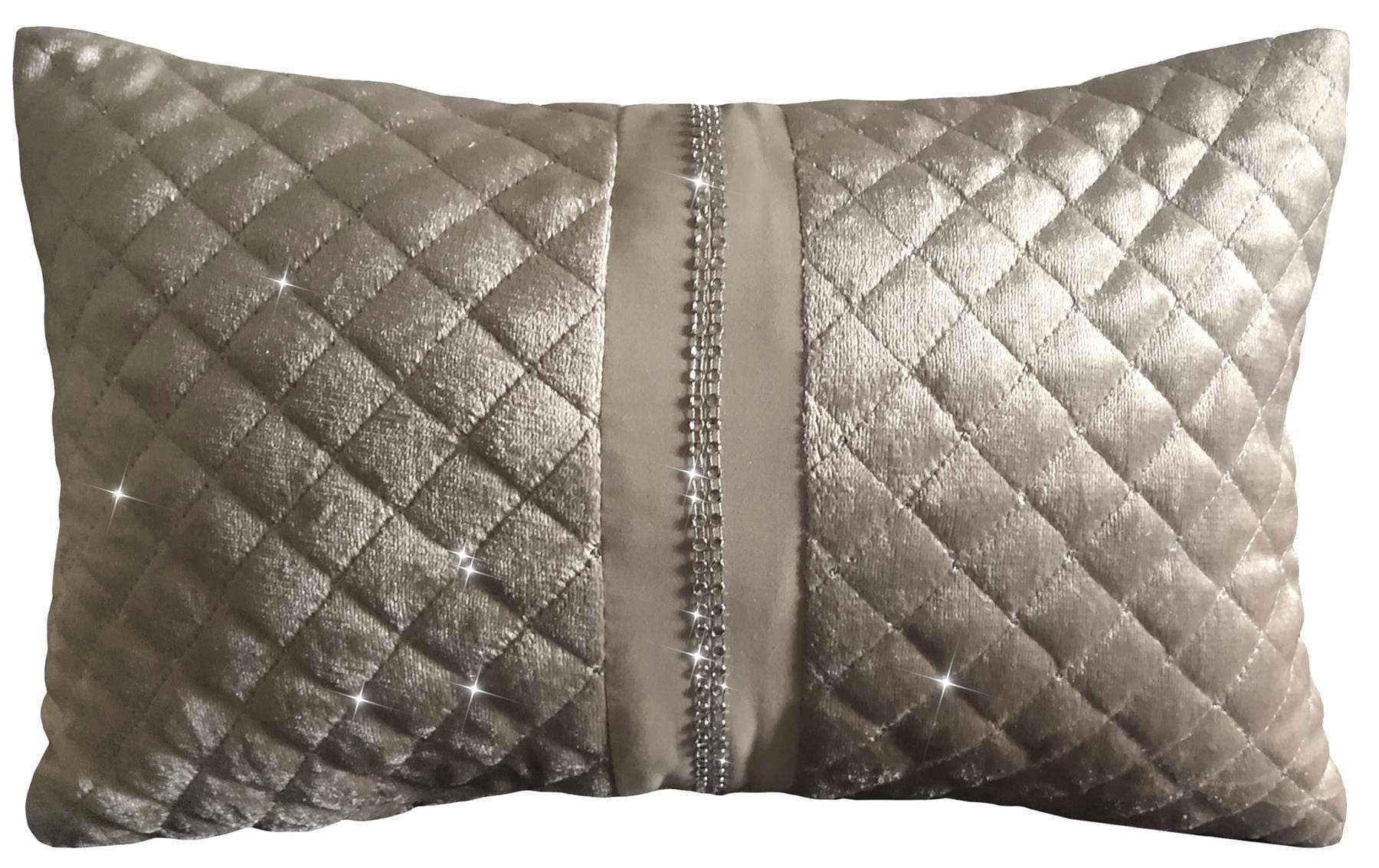 Kylie Duvet Set Luxurious Charcoal Gold Velvet Bedding with Quilted Trim & Diamante Detailing in Various Sizes by OLIVIA ROCCO
