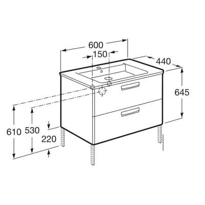 The Gap Unik 600mm Base Bathroom Unit & Basin - All Colours