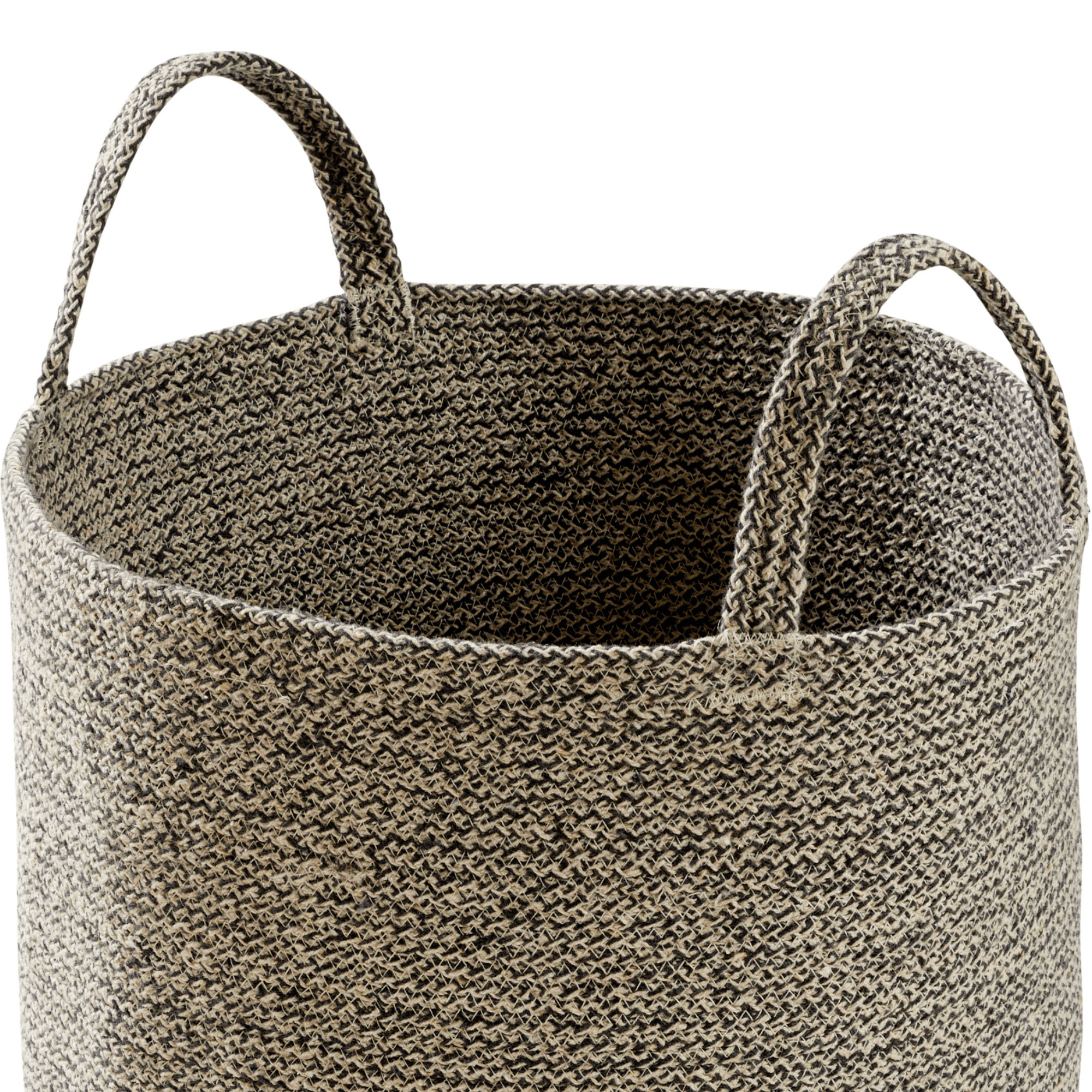 Large Woven Cotton Laundry Basket with Handles Durable Rope Storage Bin for Clothes Toys Household Items Versatile Organizer in Black Grey Natural OLIVIA ROCCO