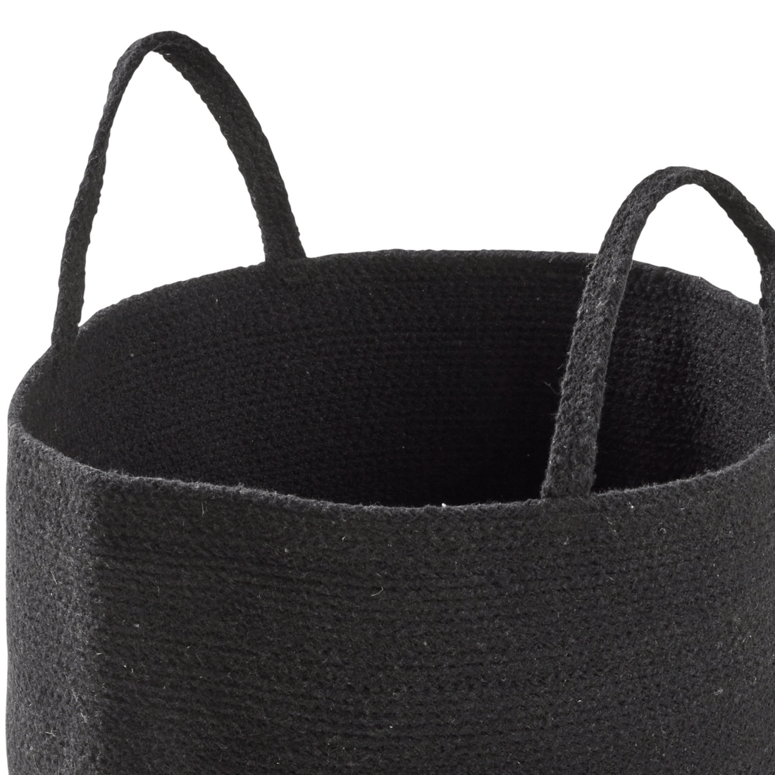 Large Woven Cotton Laundry Basket with Handles Durable Rope Storage Bin for Clothes Toys Household Items Versatile Organizer in Black Grey Natural OLIVIA ROCCO