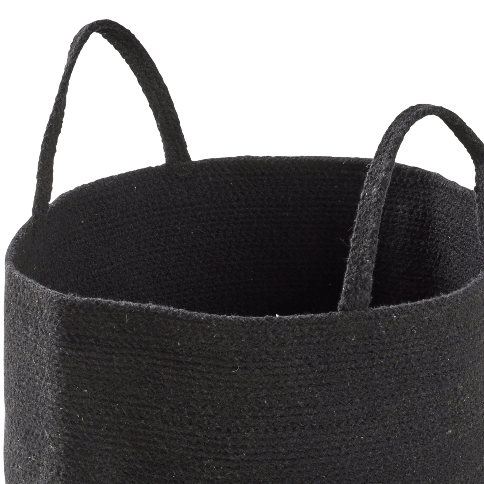 Large Woven Cotton Laundry Basket with Handles Durable Rope Storage Bin for Clothes Toys Household Items Versatile Organizer in Black Grey Natural OLIVIA ROCCO