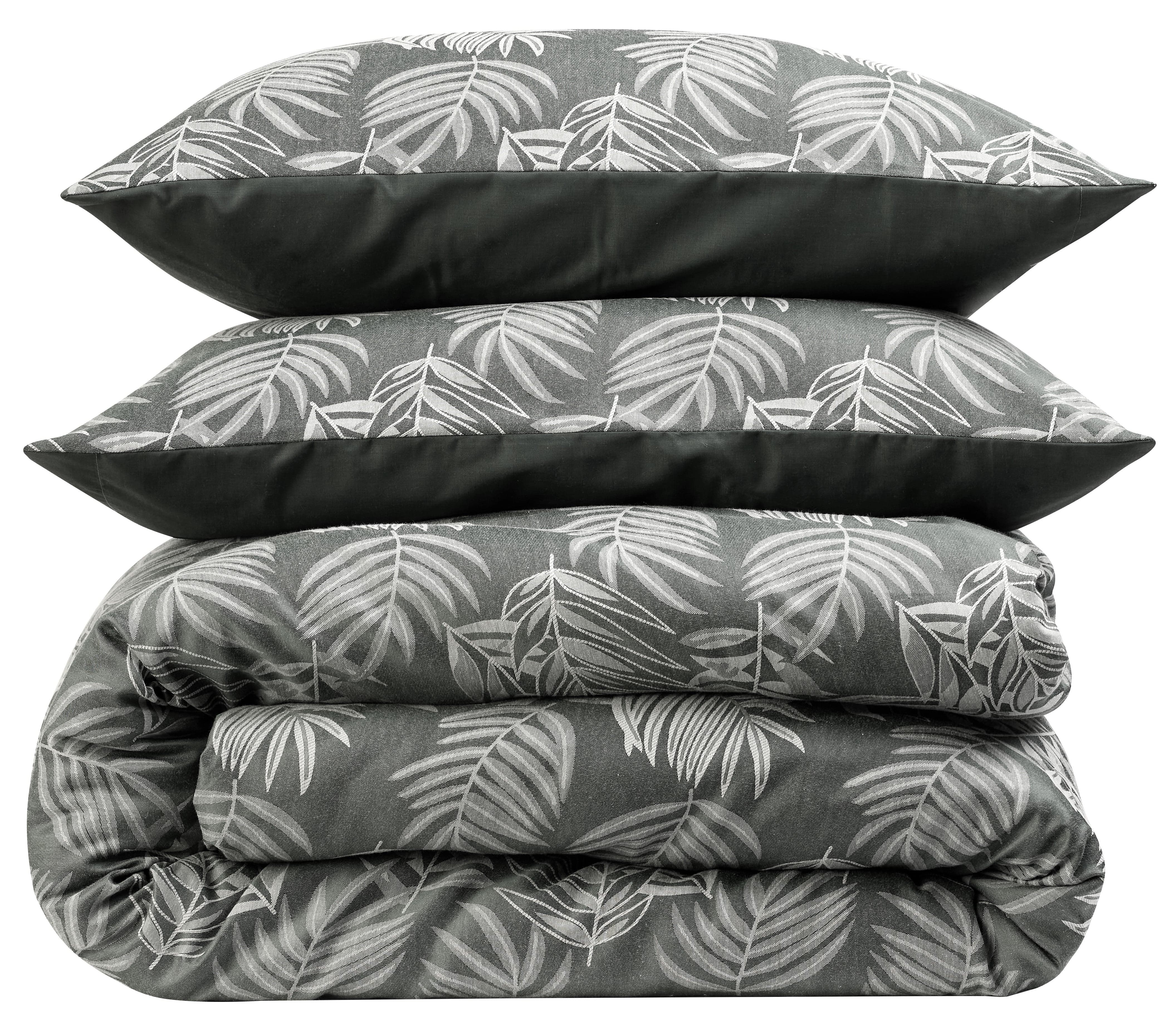 Leaf Jacquard Reversible Duvet Cover Sets in Grey and Pink with Cotton Blend for Ultimate Comfort Eco-Friendly Bedding in King Queen Double Single Sizes by OLIVIA ROCCO