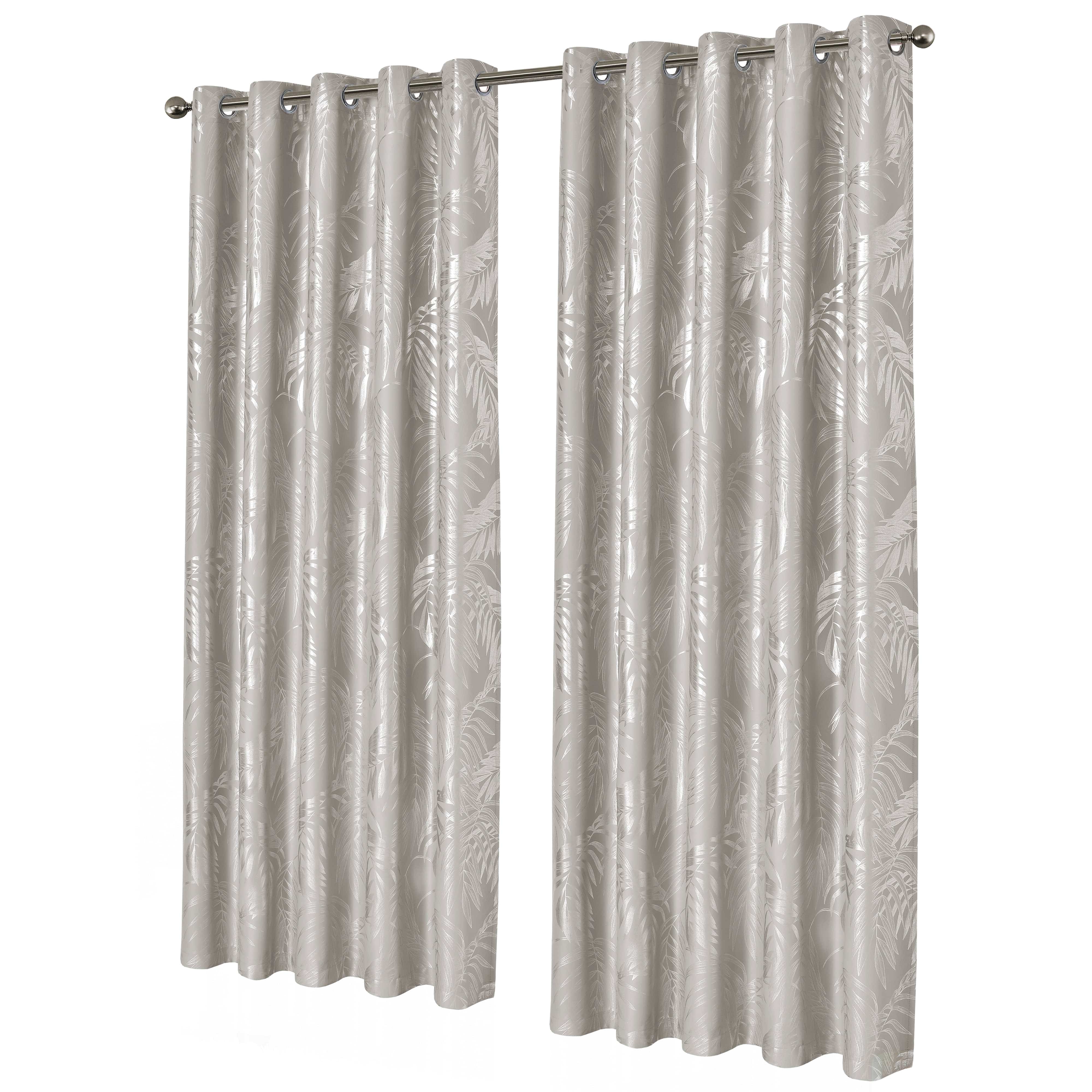 Leaf Natural Sparkle Blackout Curtains Super Soft Thermal Insulated Eyelet Drapes for Living Room & Bedroom 2 Panels by OLIVIA ROCCO