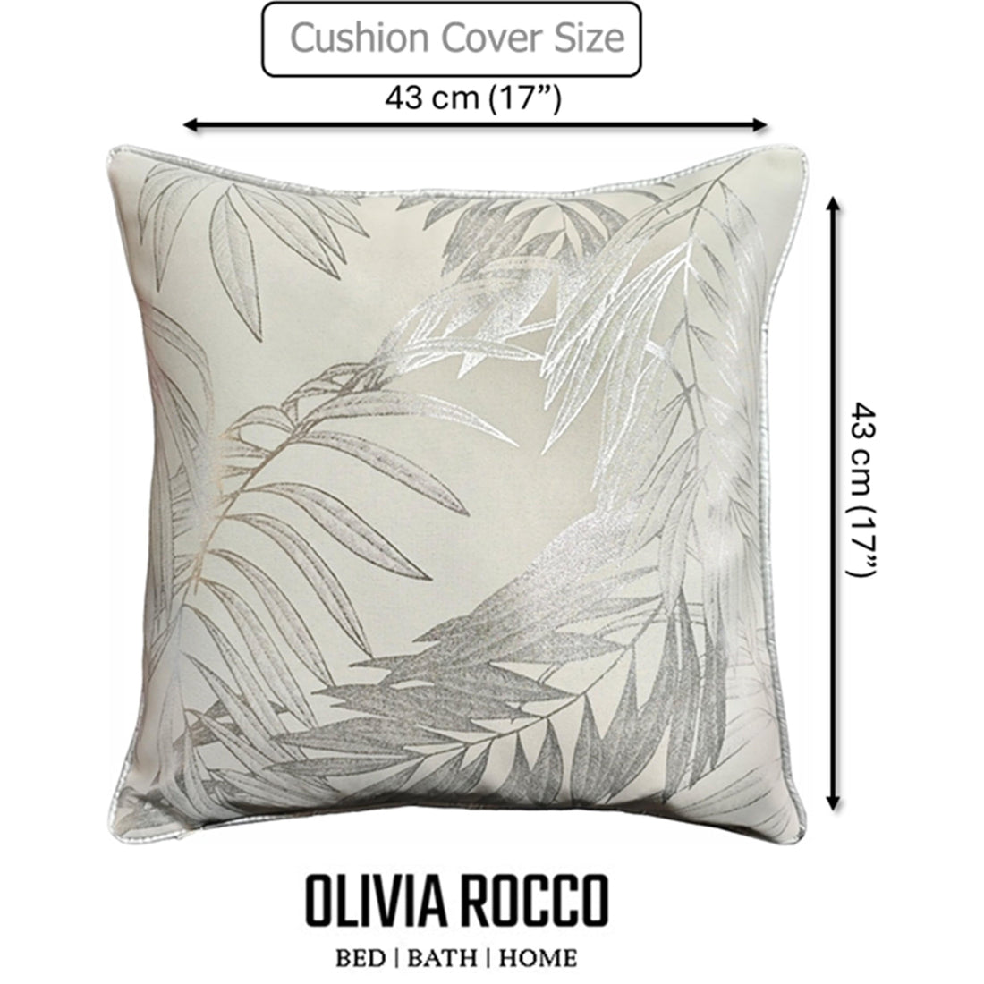 Leaf Sparkle 2 Pack Cushion Covers Leaf Natural Modern Decorative Throw Pillow Cases for Sofa or Bed by OLIVIA ROCCO