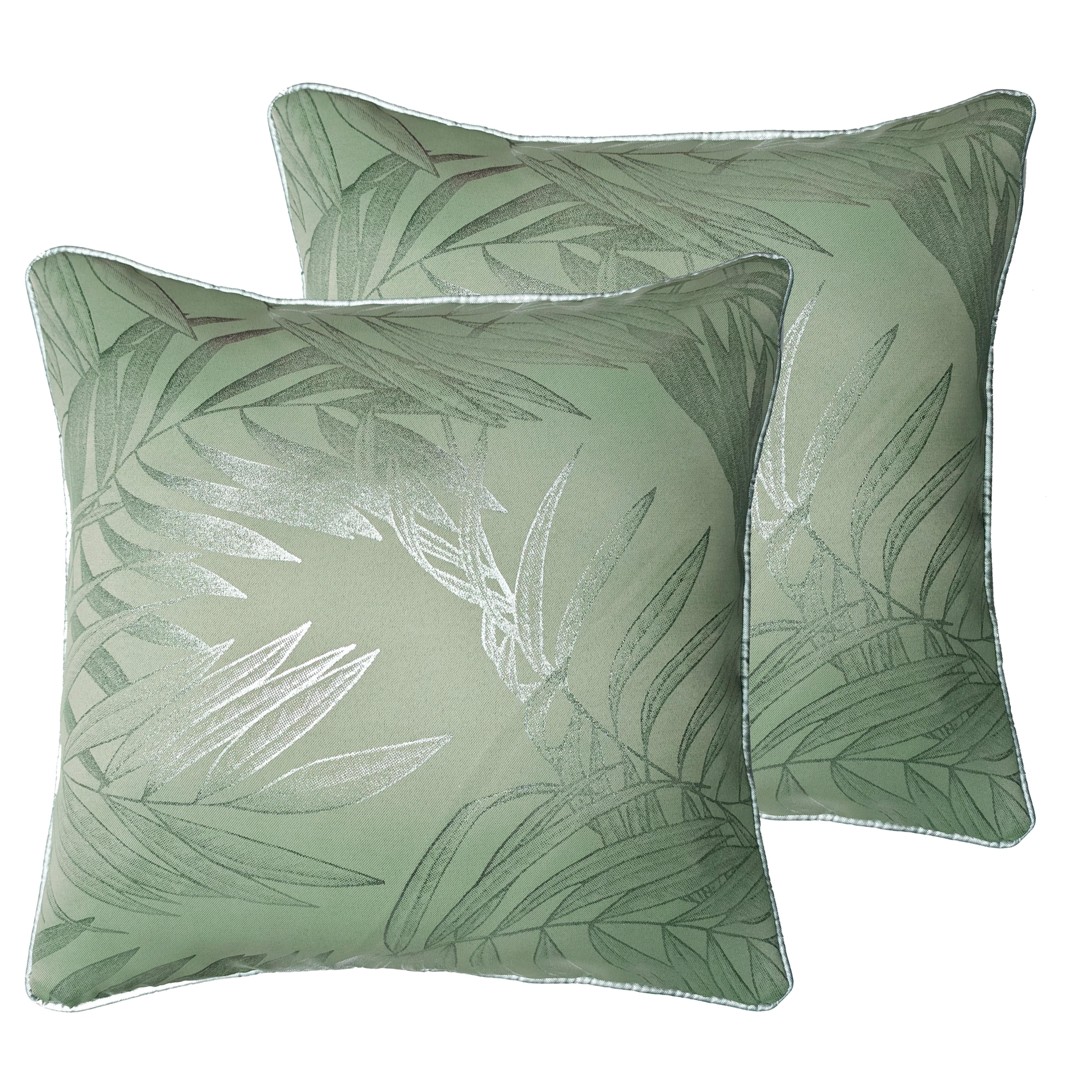 Leaf Sparkle 2 Pack Cushion Covers Leaf Sage Green Modern Decorative Throw Pillow Cases for Sofa or Bed by OLIVIA ROCCO