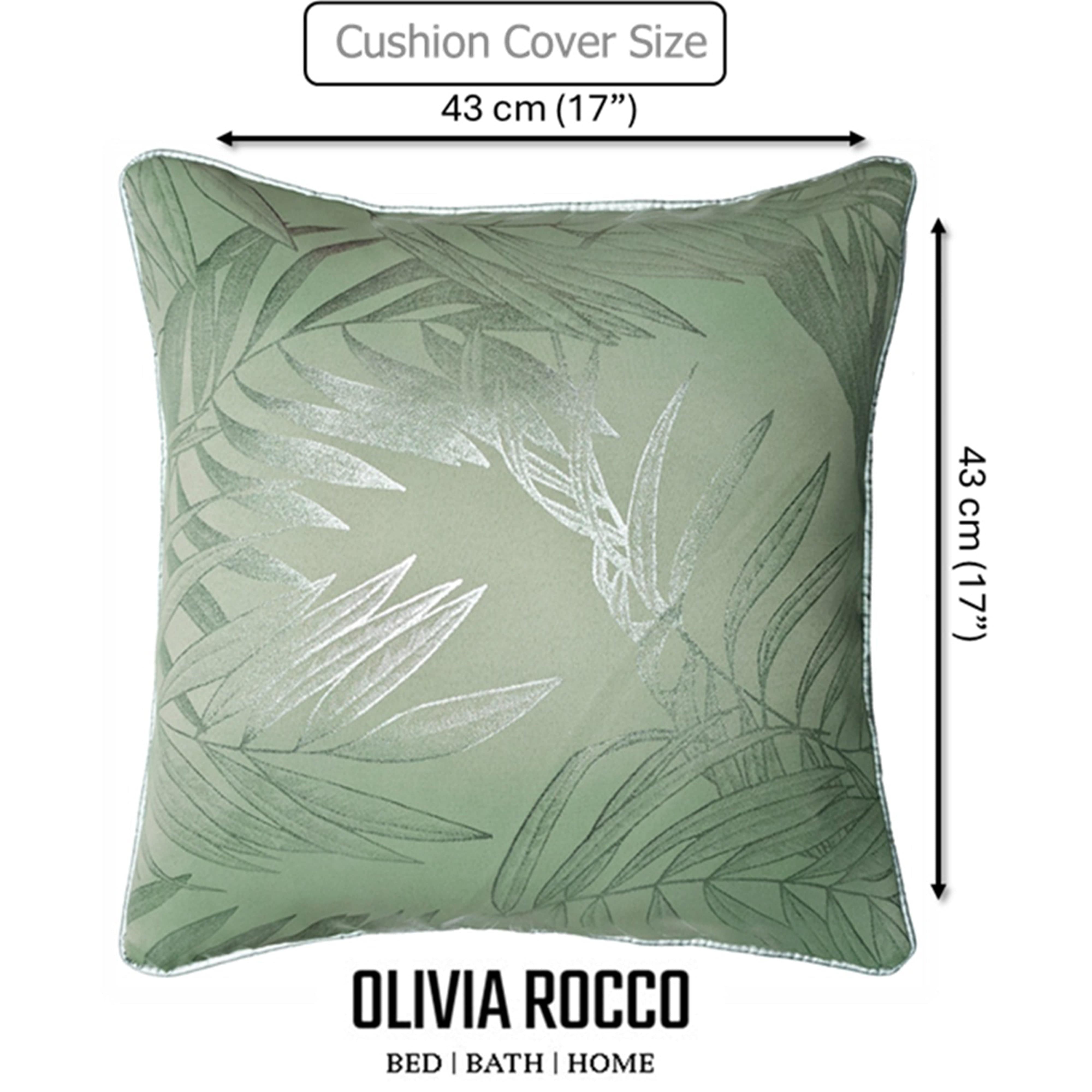 Leaf Sparkle 2 Pack Cushion Covers Leaf Sage Green Modern Decorative Throw Pillow Cases for Sofa or Bed by OLIVIA ROCCO