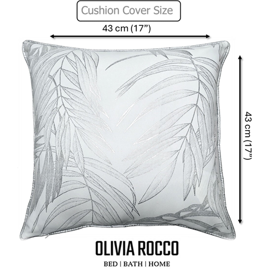 Leaf Sparkle 2 Pack Cushion Covers Leaf White Modern Decorative Throw Pillow Cases for Sofa or Bed by OLIVIA ROCCO