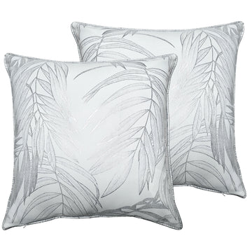 Leaf Sparkle 2 Pack Cushion Covers Leaf White Modern Decorative Throw Pillow Cases for Sofa or Bed by OLIVIA ROCCO