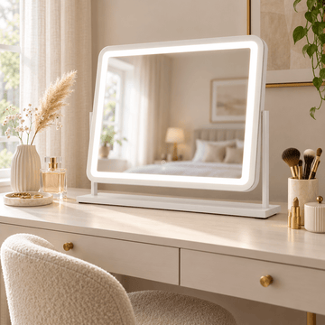 Luna White 58cm LED Vanity Mirror with Tilt Stand