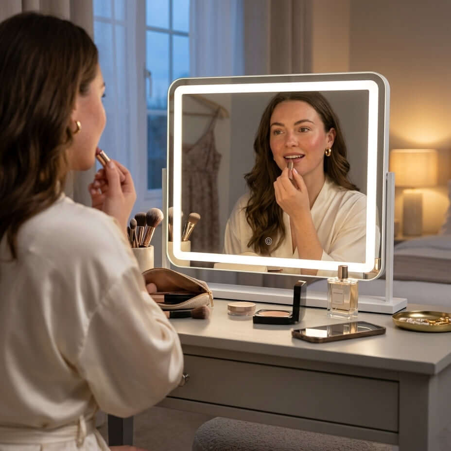 Luna White 58cm LED Vanity Mirror with Tilt Stand