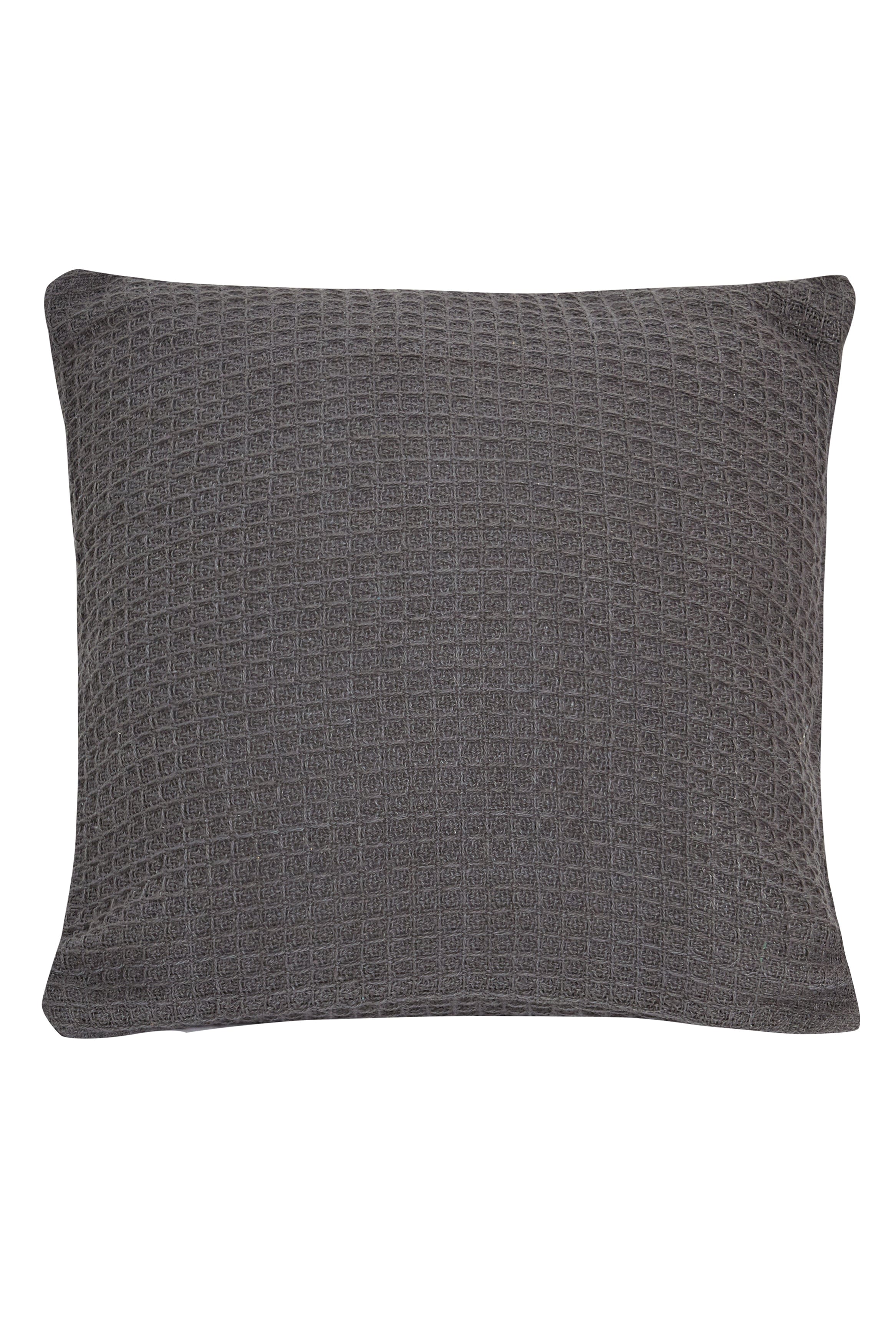 Lisbon Pure Indian Cotton Handwoven Honeycomb Vibrant Cushion Covers for Indoor Outdoor Use in Grey Ochre Navy Teal Silver Pink 17x17 and 24x24 Inches by OLIVIA ROCCO