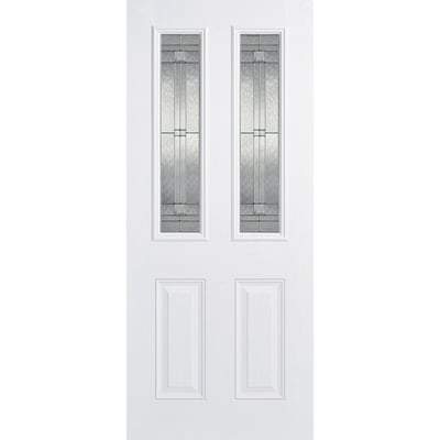 Malton White GRP Pre-Finished 2 Double Glazed Lead Light Panels - 2032mm x 813mm