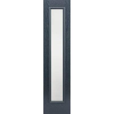 GRP Pre-Finished 1 Double Glazed Frosted Light Panel Sidelight 2032mm x 356mm - White