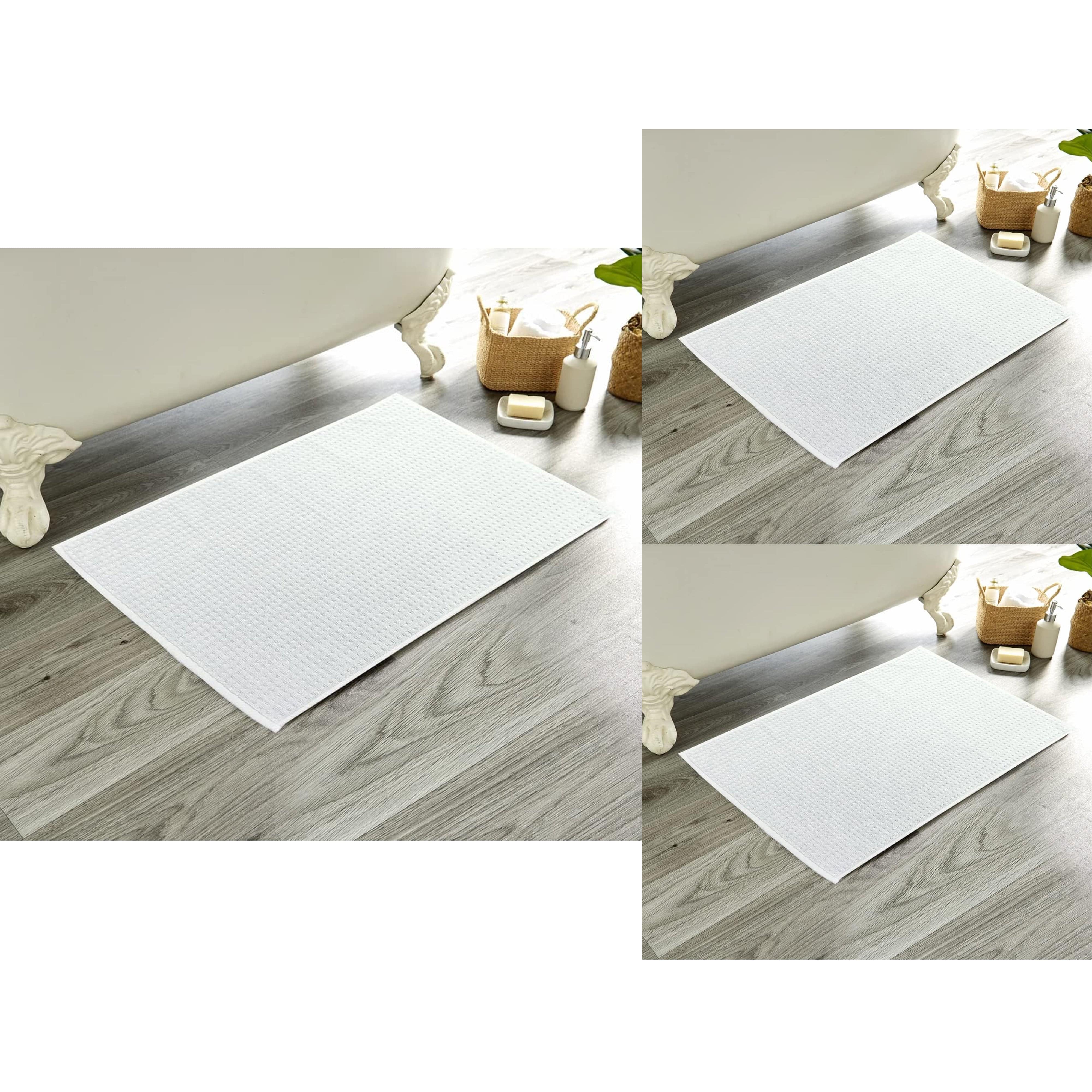 Pack of 3 Luxe Ultra-Soft Deep Cotton Pile Bathmats Handcrafted Eco-Friendly Absorbent Quick-Drying Premium Cotton Rug for Bathroom Decor by OLIVIA ROCCO