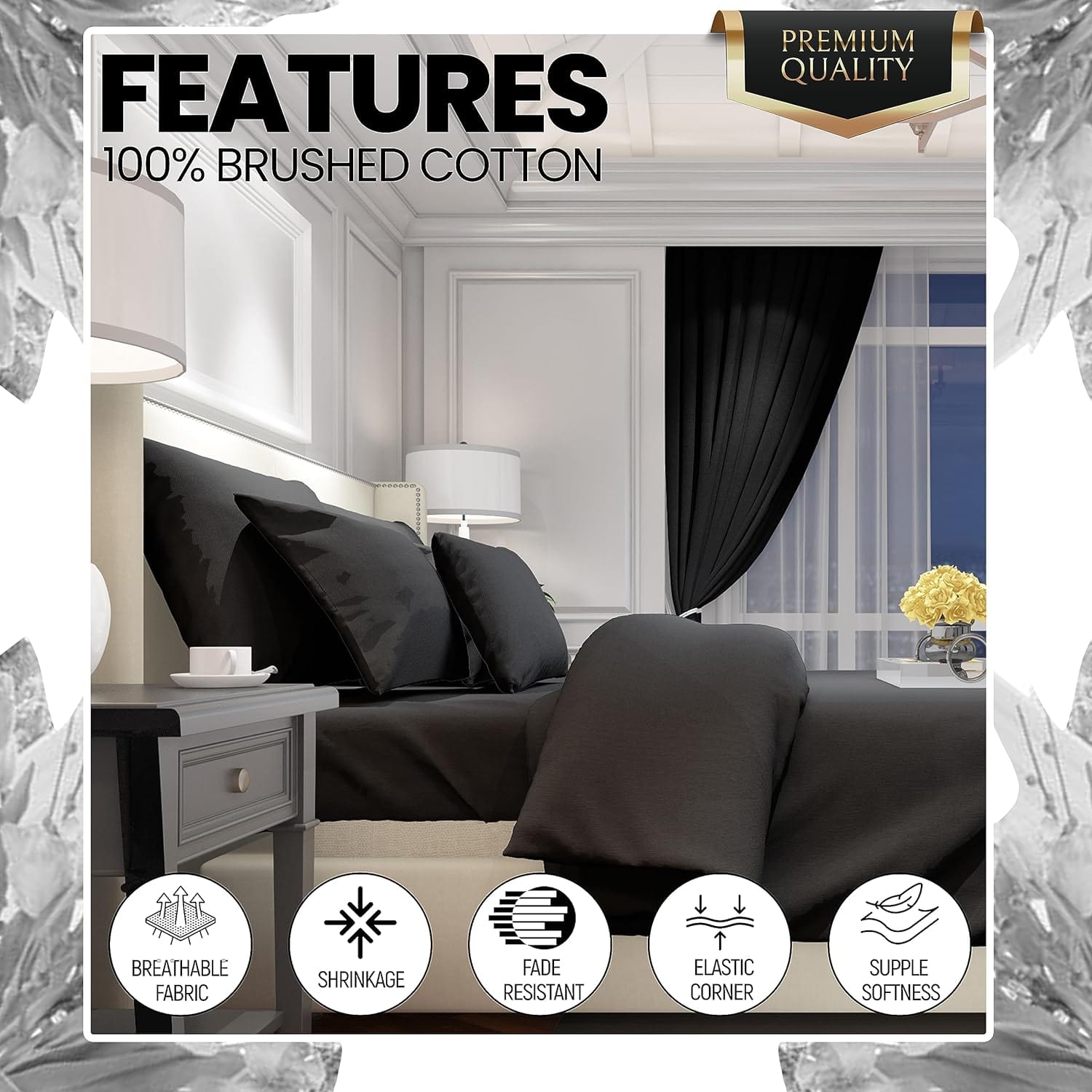 Luxurious Brushed Cotton Easycare Flannelette Fitted Sheets Super Soft Elastic-Fitted Design for Warm Comfortable Sleep Multiple Sizes by OLIVIA ROCCO