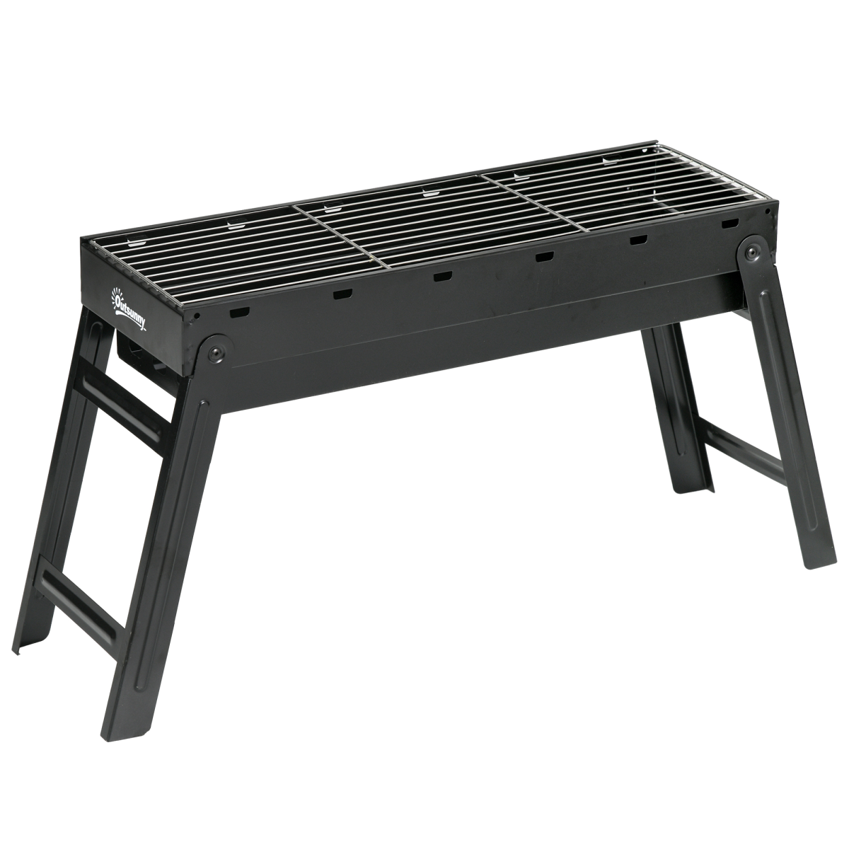 Outsunny Portable Charcoal Grill with Pull-Out Charcoal Basin