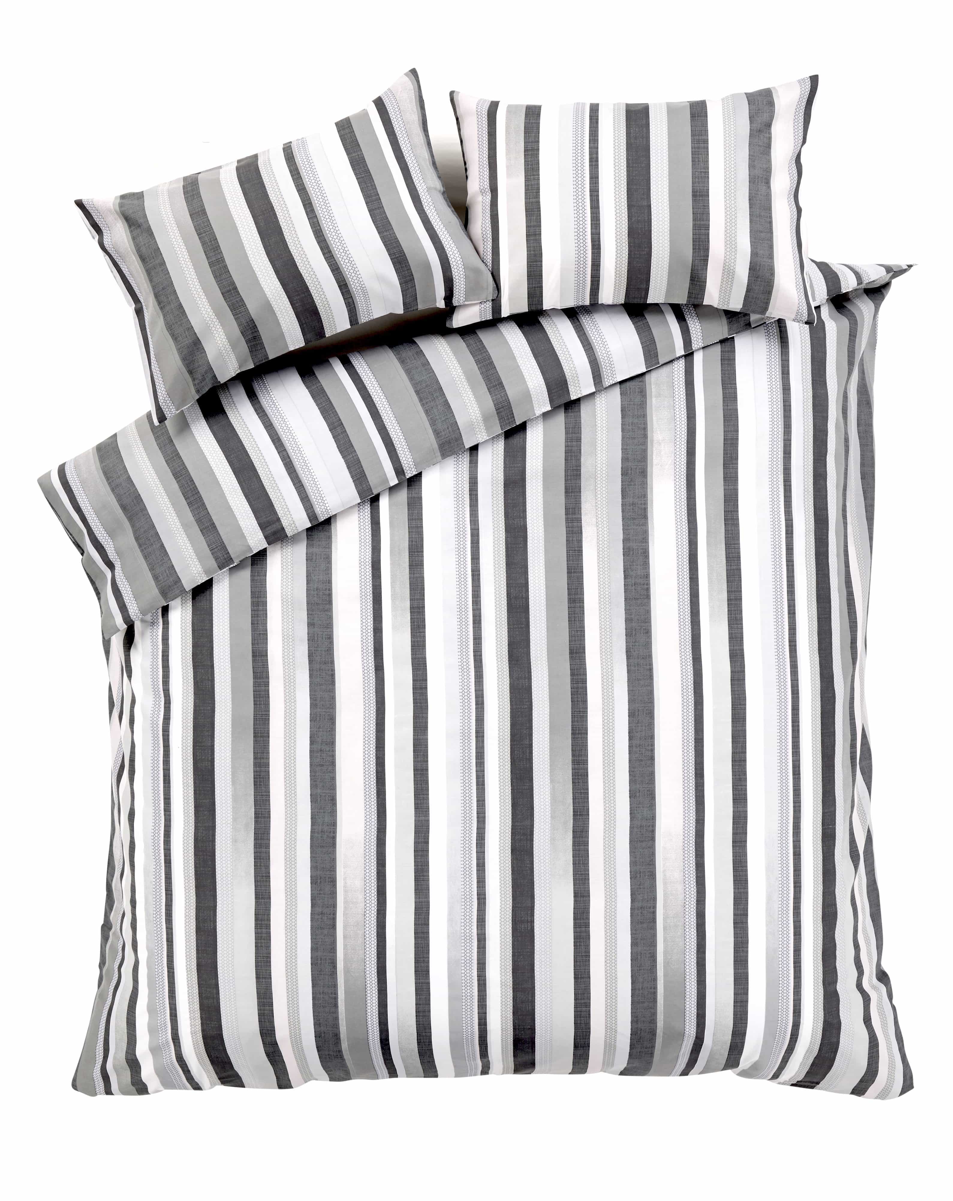 Maine Stripe Luxurious Cotton Rich Duvet Set with Elegant Striped Design in Single Double King Super King Sizes OEKO-TEX Certified by OLIVIA ROCCO