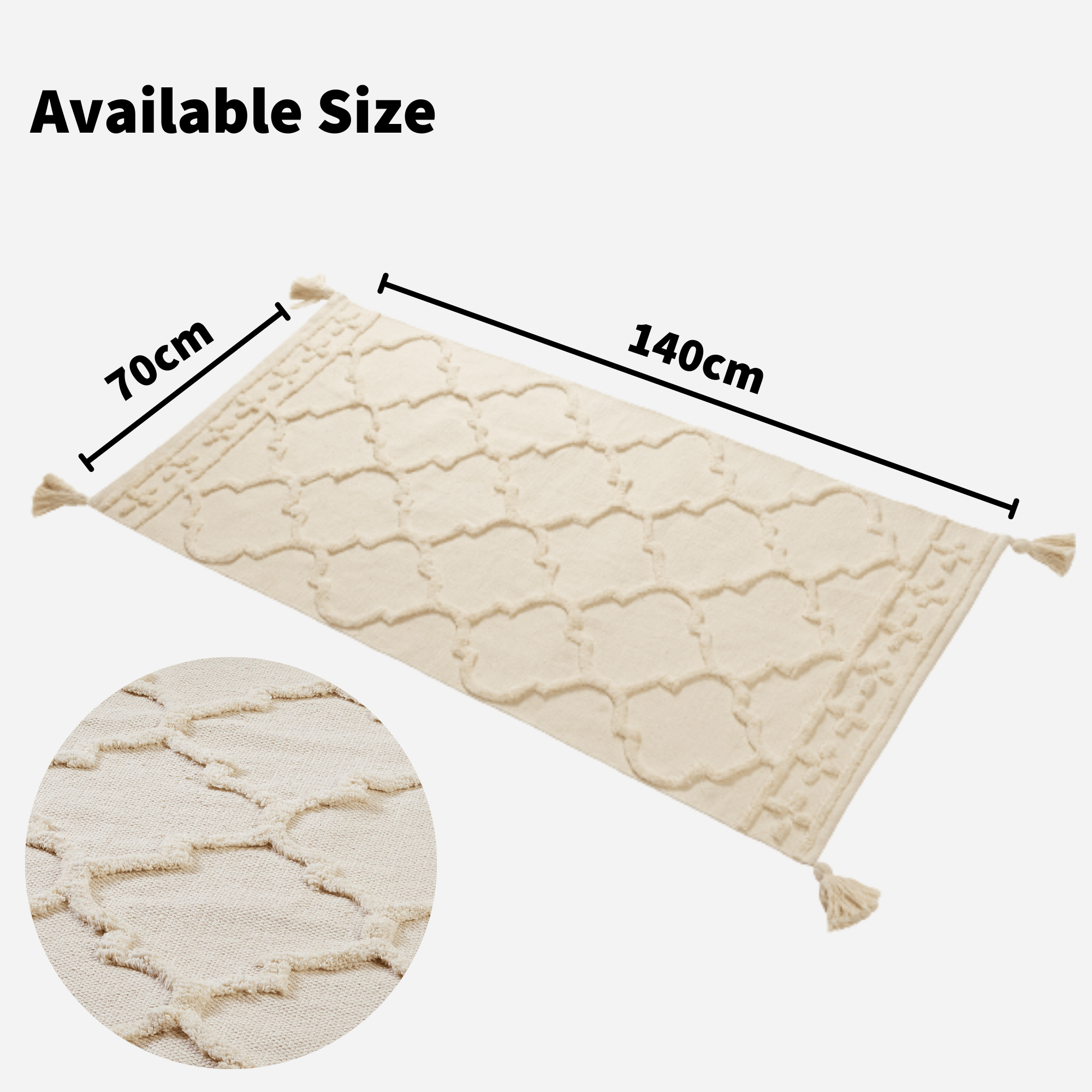 Marrakesh Hand Woven Cotton Rug Eco-Friendly Durable Carpet for Living Room Bedroom Kitchen and Entryway Luxury Tufted Home Decor in Multiple Sizes by OLIVIA ROCCO