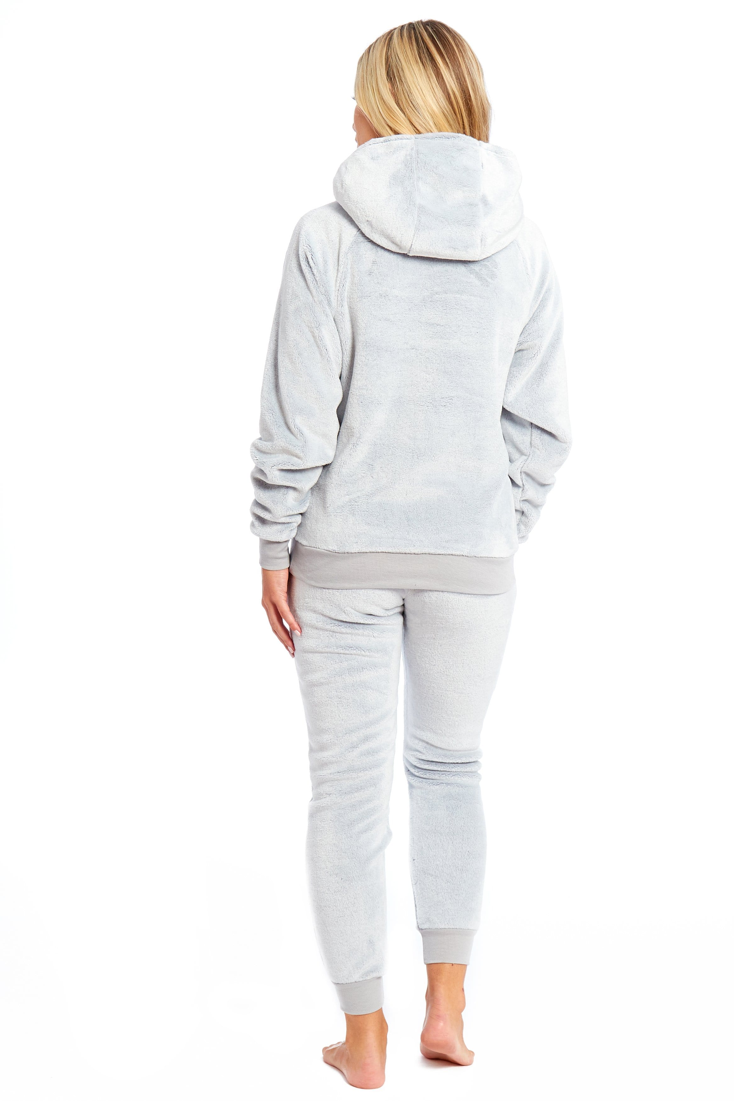 Matching Mother Daughter Plush Fleece Hooded Pyjama Set with Embroidered Sloth Design Ultra-Soft Sherpa-Lined Nightwear for Girls and Women by Daisy Dreamer