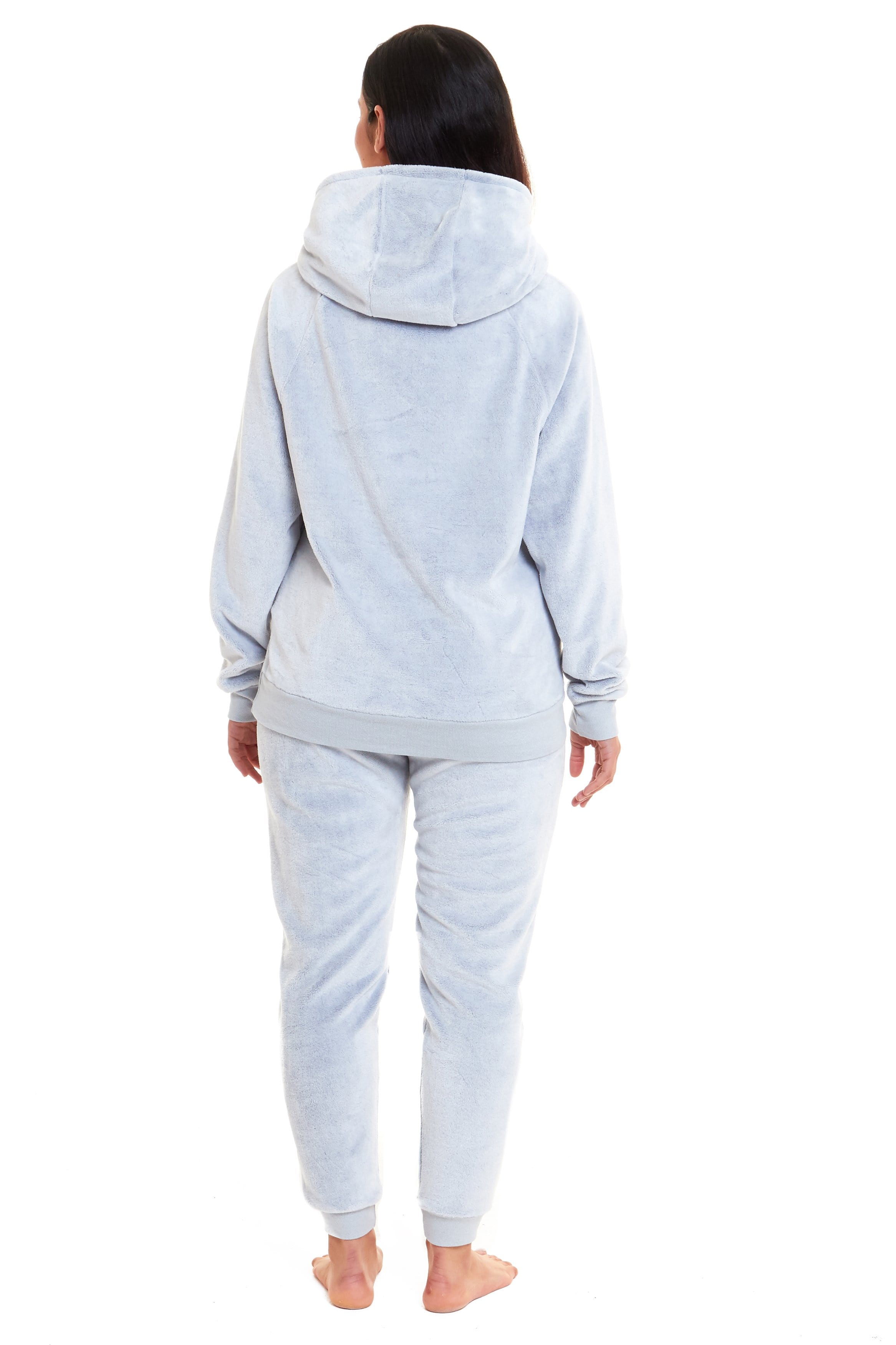 Matching Mother Daughter Raccoon Fleece Hooded Pyjama Set with Sherpa Lining and Embroidered Design for Family Bonding by Daisy Dreamer