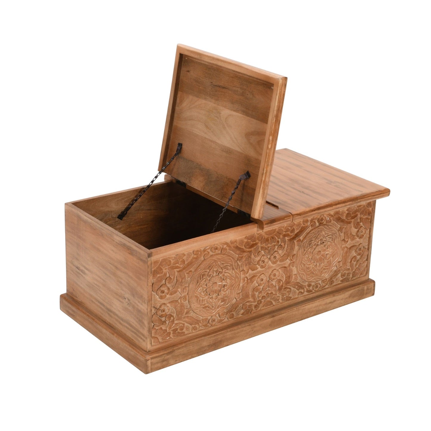 Carved Mango Wood Coffee Table/Blanket Box