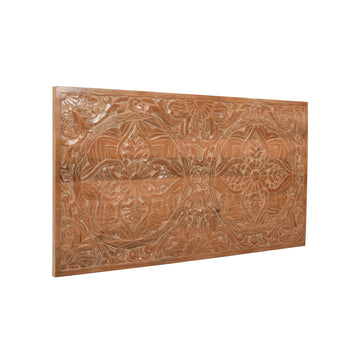 Carved Mango Wood Bed Frame Headboard