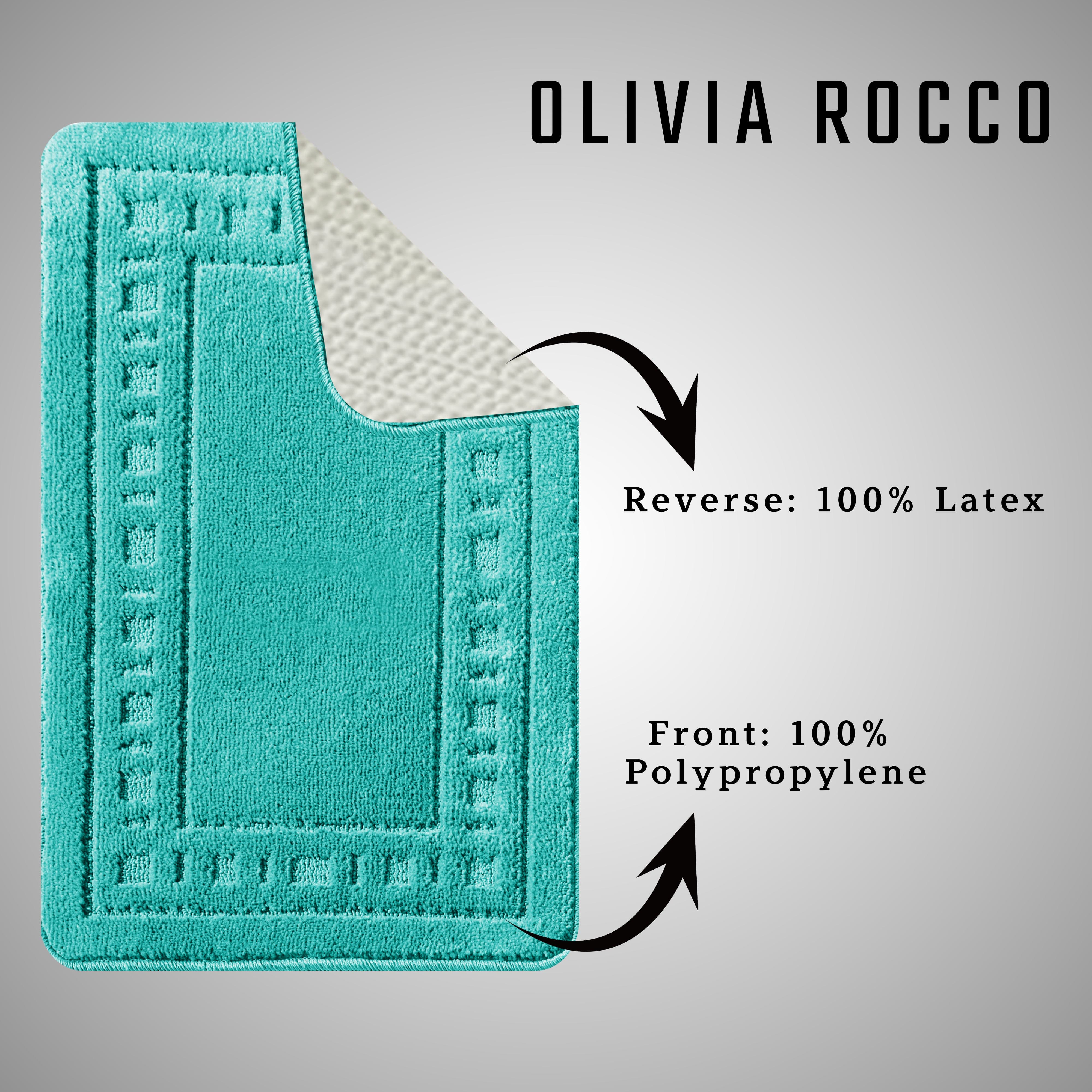 Miami 2 Piece Duck Egg Bath Mat & Pedestal Set Non-Slip Soft & Absorbent Bathroom Mat Set for Comfort & Safety by OLIVIA ROCCO