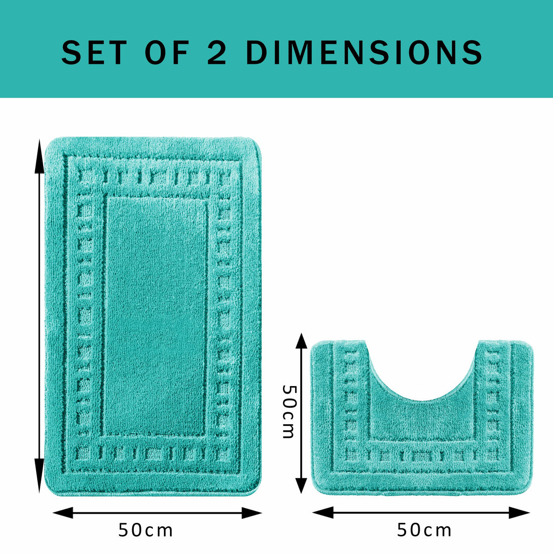 Miami 2 Piece Duck Egg Bath Mat & Pedestal Set Non-Slip Soft & Absorbent Bathroom Mat Set for Comfort & Safety by OLIVIA ROCCO