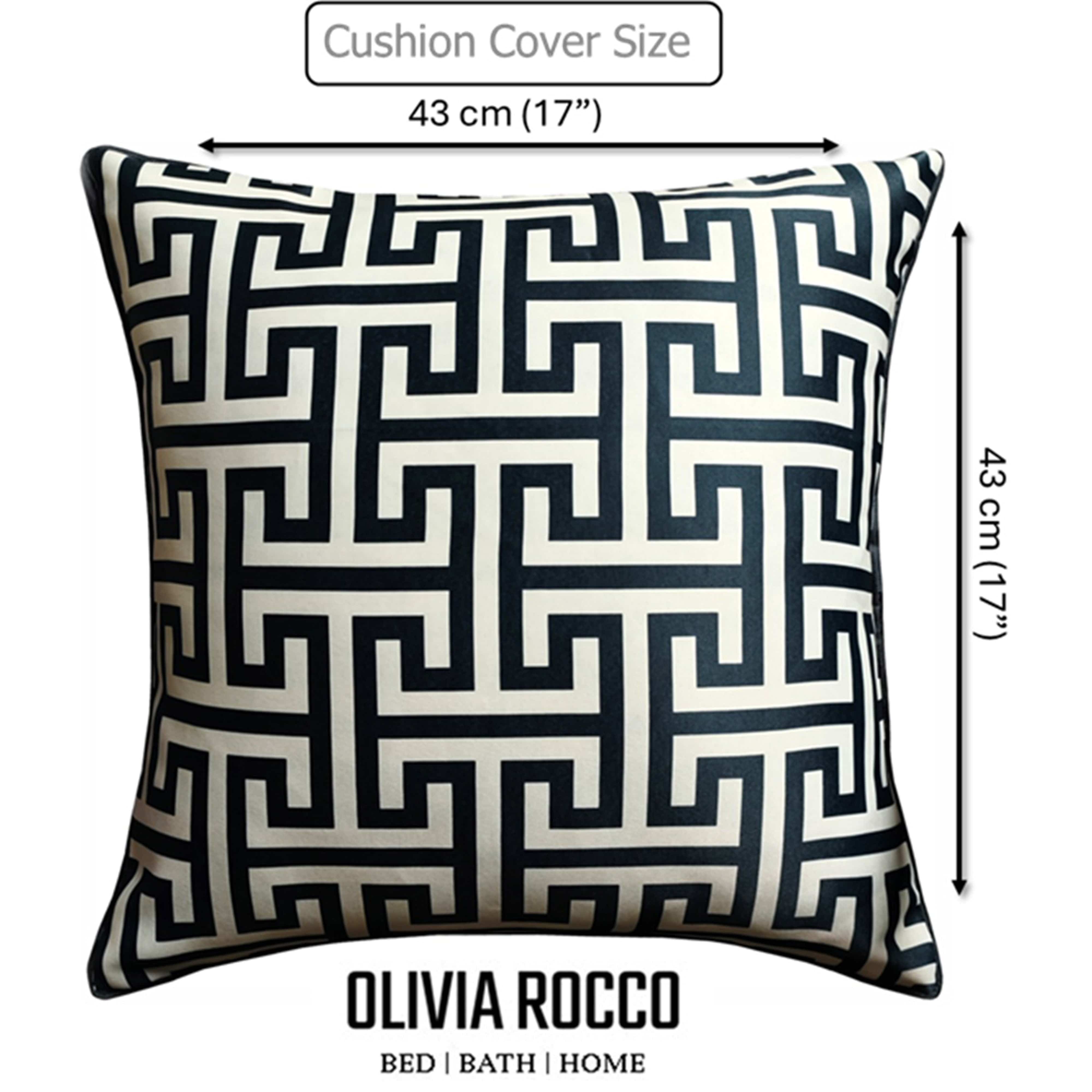 Milano Black 2 Pack Scatter Cushion Covers Soft Touch Decorative Throw Pillows with Hidden Zipper for Sofa or Bed by OLIVIA ROCCO