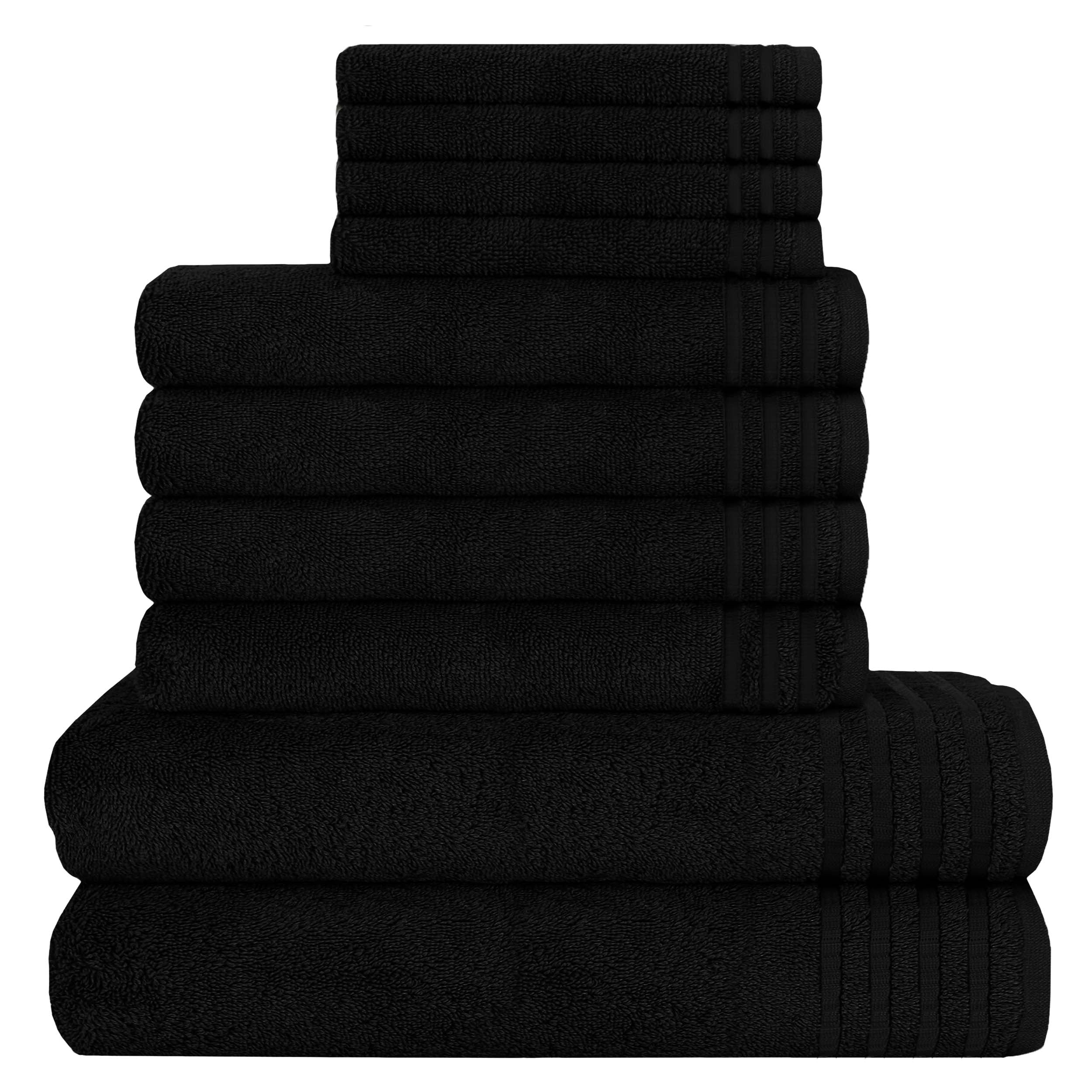10 Piece Monaco Luxury Egyptian Cotton Towel Set 500 GSM with 4 Face Towels 4 Hand Towels 2 Bath Towels for Bathroom by OLIVIA ROCCO
