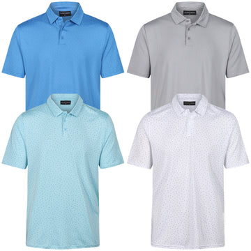 Island Green Dot Print Golf Sport Polo Shirt