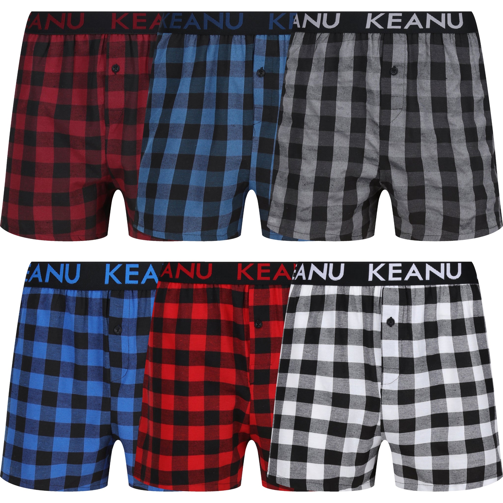 KNU 6 Pack Check Boxer Shorts