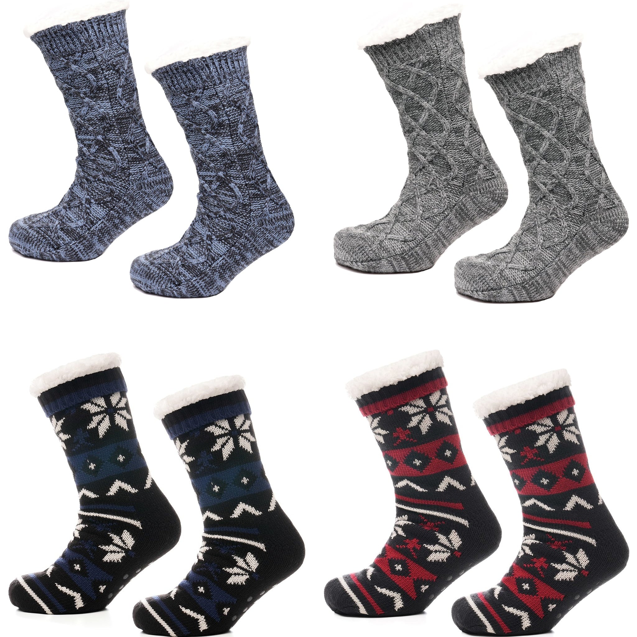 Tom Franks 1 Pair Chunky Knit Sherpa Slipper Socks