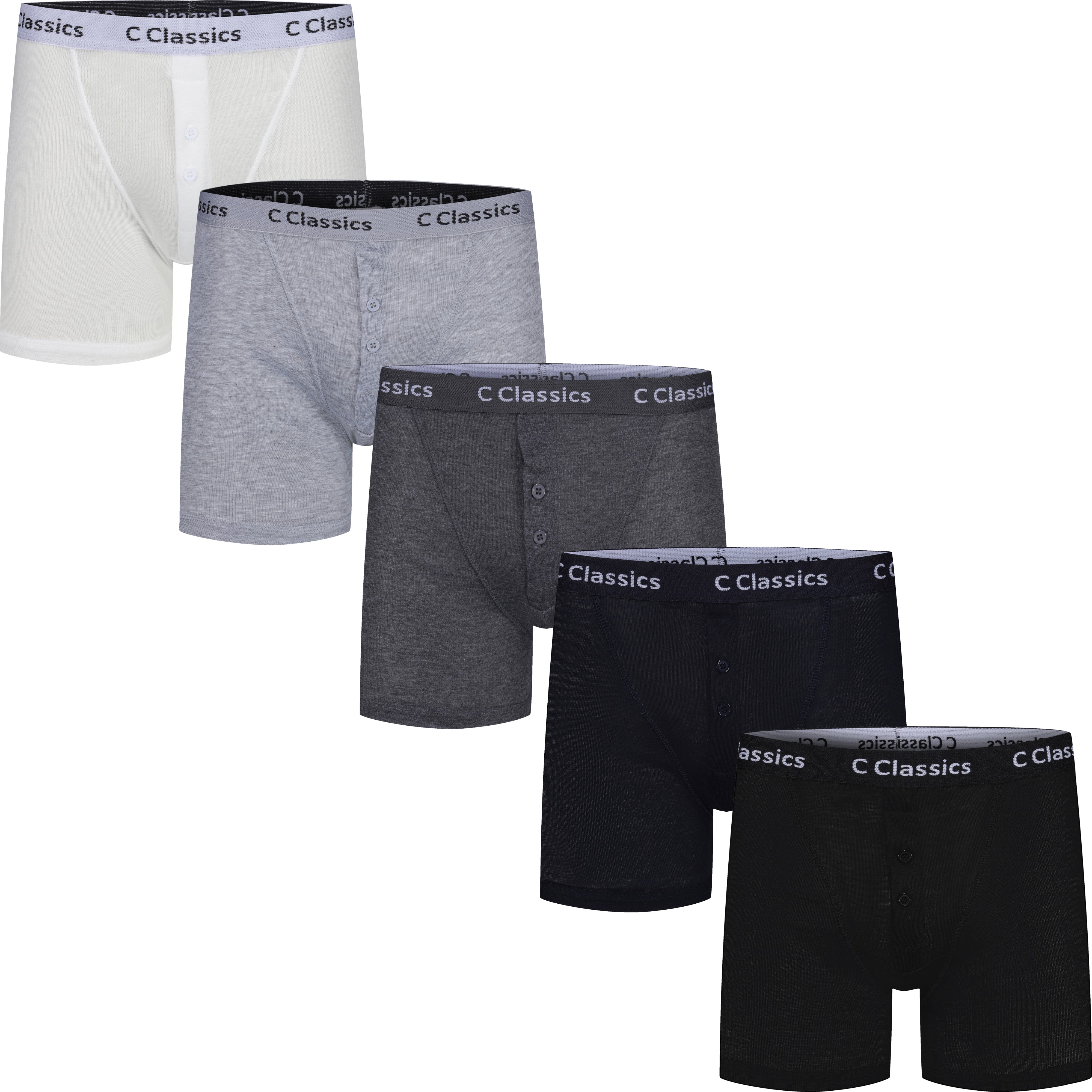 C Classics 3 Pack Button Fly Boxer Shorts