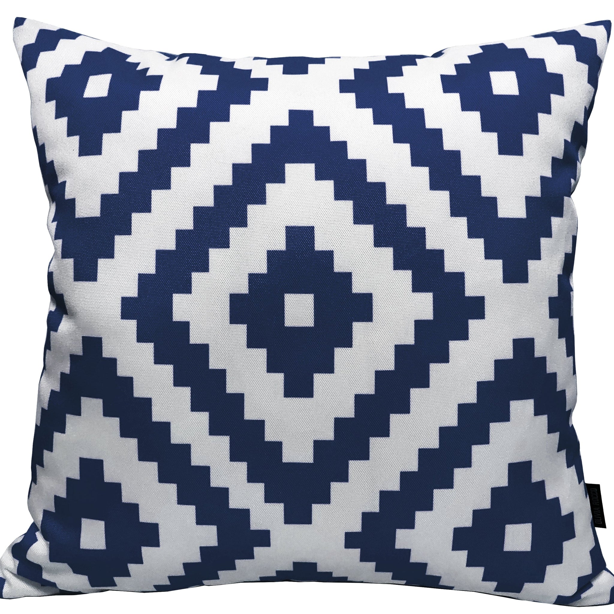 Nairobi Navy Waterproof Outdoor Cushions Weather-Resistant Decorative Pillows for Patio Garden Travel Beach Versatile Indoor Outdoor Use by OLIVIA ROCCO
