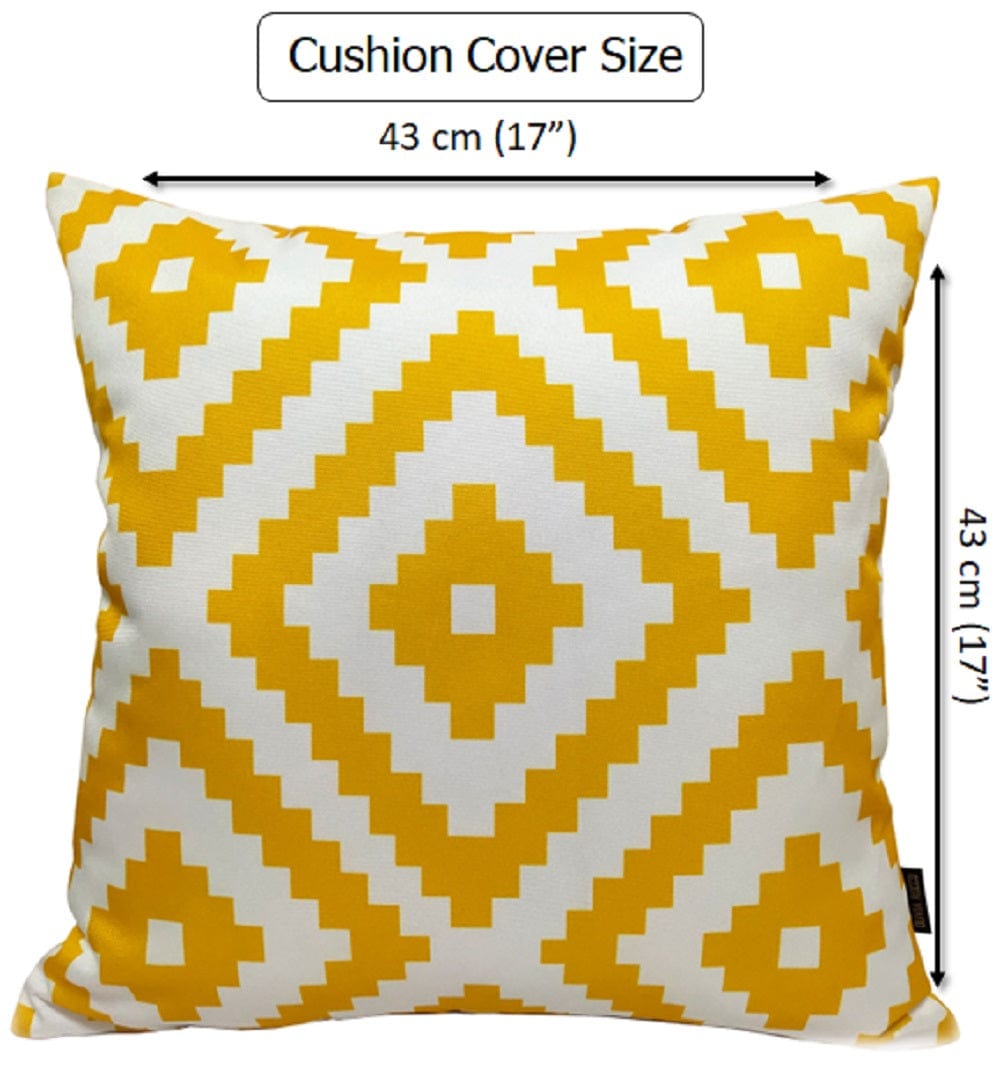 Nairobi Ochre Waterproof Outdoor Cushions Breathable Hollowfibre Filled Weather Resistant Decorative Patio Garden Cushions for Indoor and Outdoor Use by OLIVIA ROCCO