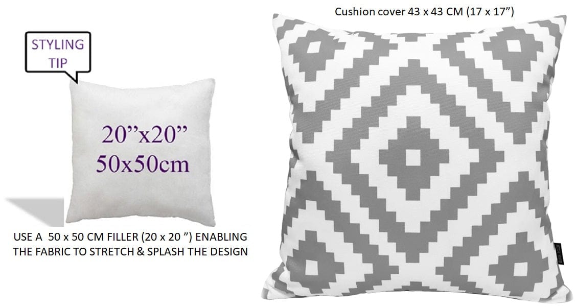 Nairobi Silver Waterproof Outdoor Cushions 17x17 Inches Weather Resistant Durable Polyester Garden Patio by OLIVIA ROCCO