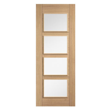 Oak Carini 4 Clear Light Panel Pre-Finished Internal - 1981mm x 838mm