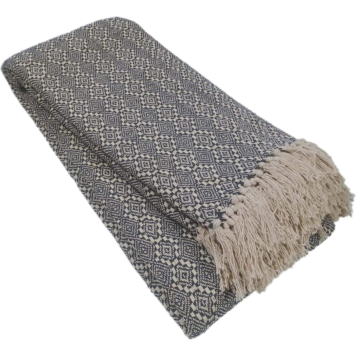 OLIVIA ROCCO Cotton Throw For Sofa And Bed Lightweight Super Soft Lisbon Casablanca Tangier