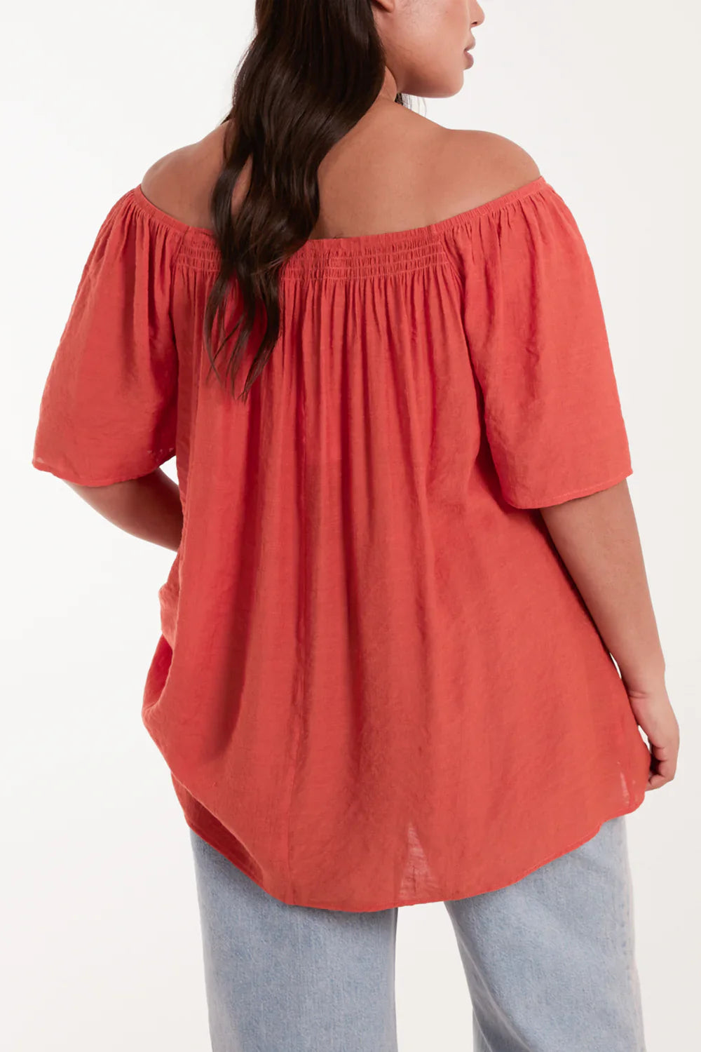 Curve Shirred Front Bardot Swing Top – Size 18–20