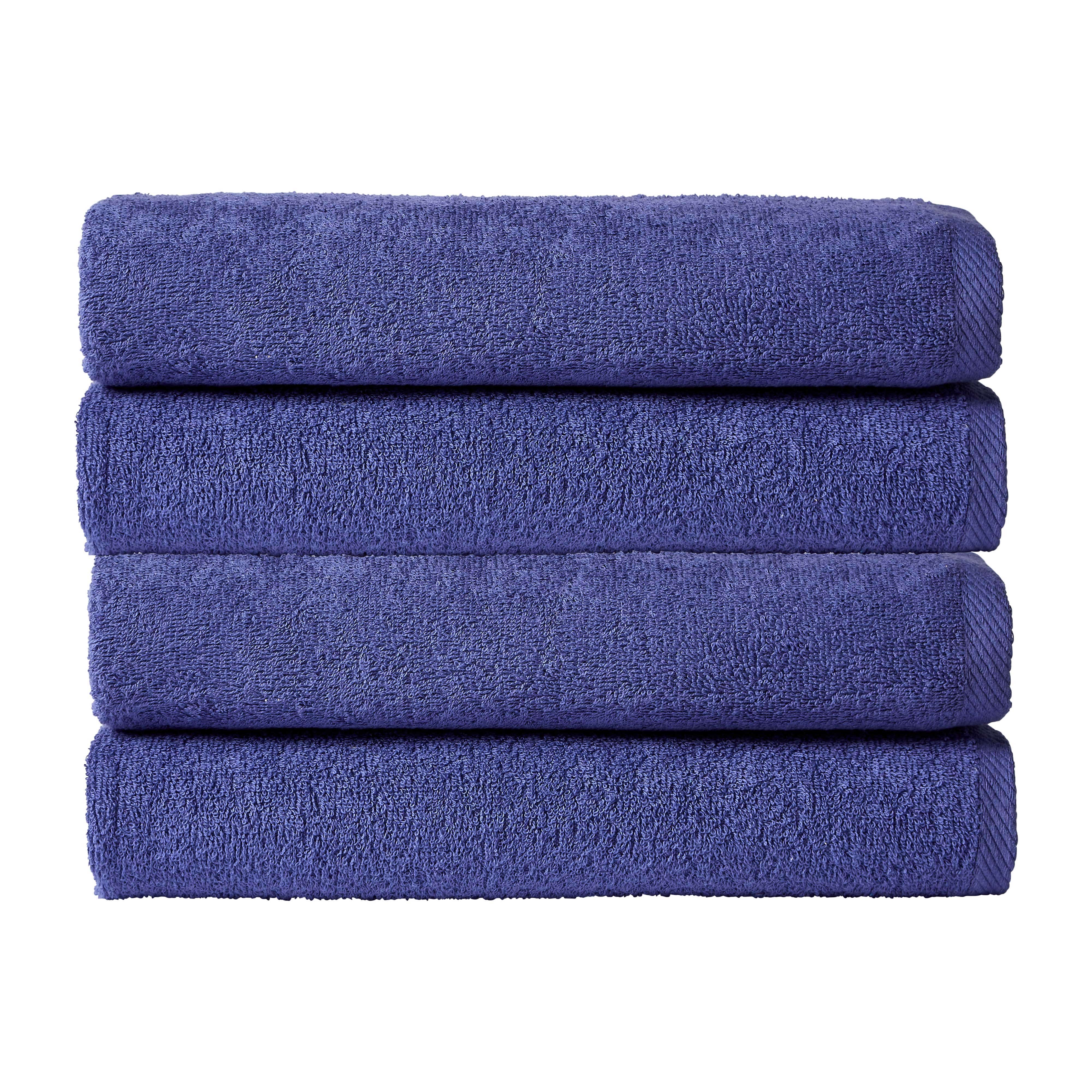 Pack of 4 Large Quick-Drying Lightweight Easycare Indus Valley Cotton Bath Sheets 80x140cm for Home Travel Gym Holidays Multiple Colours by OLIVIA ROCCO