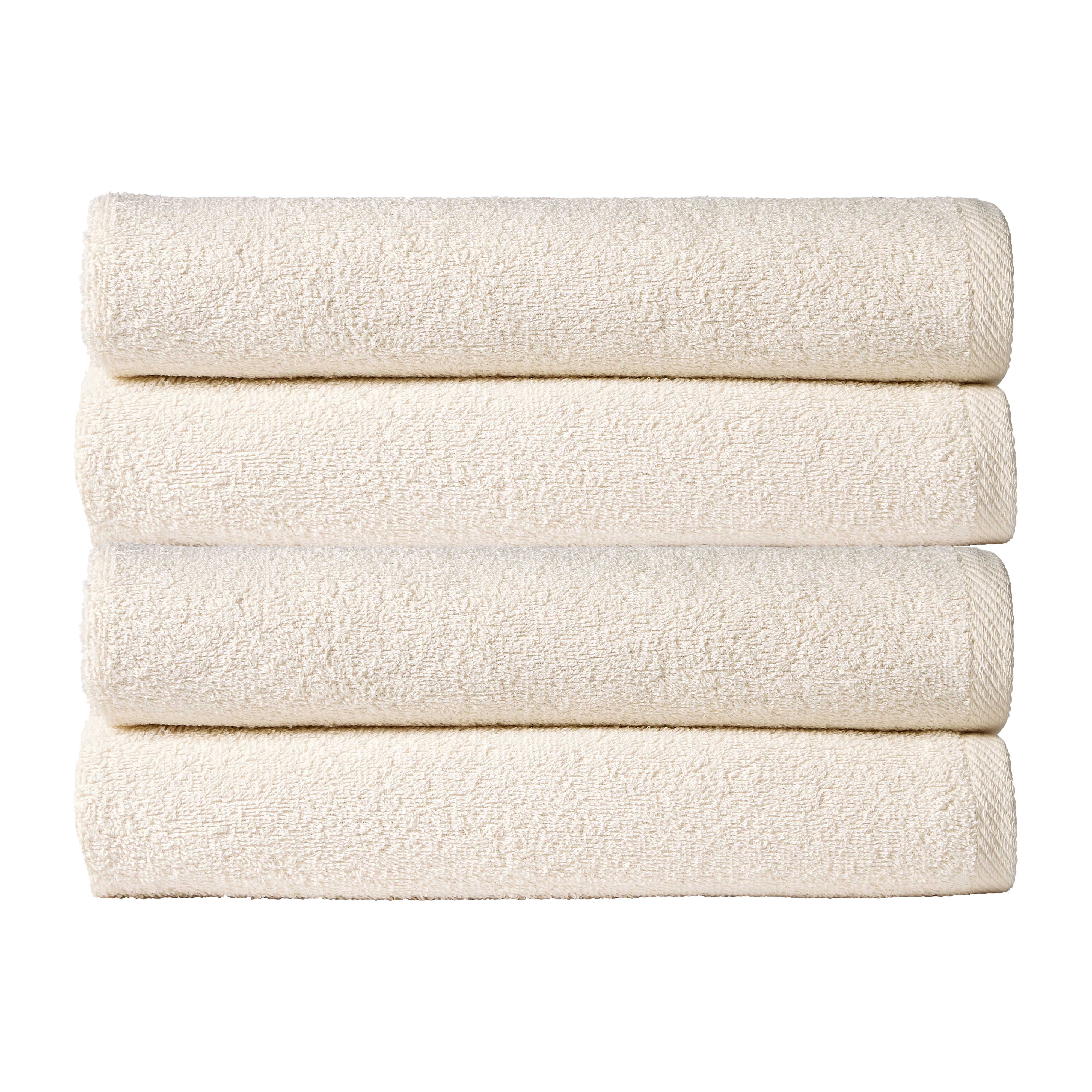 Pack of 4 Large Quick-Drying Lightweight Easycare Indus Valley Cotton Bath Sheets 80x140cm for Home Travel Gym Holidays Multiple Colours by OLIVIA ROCCO