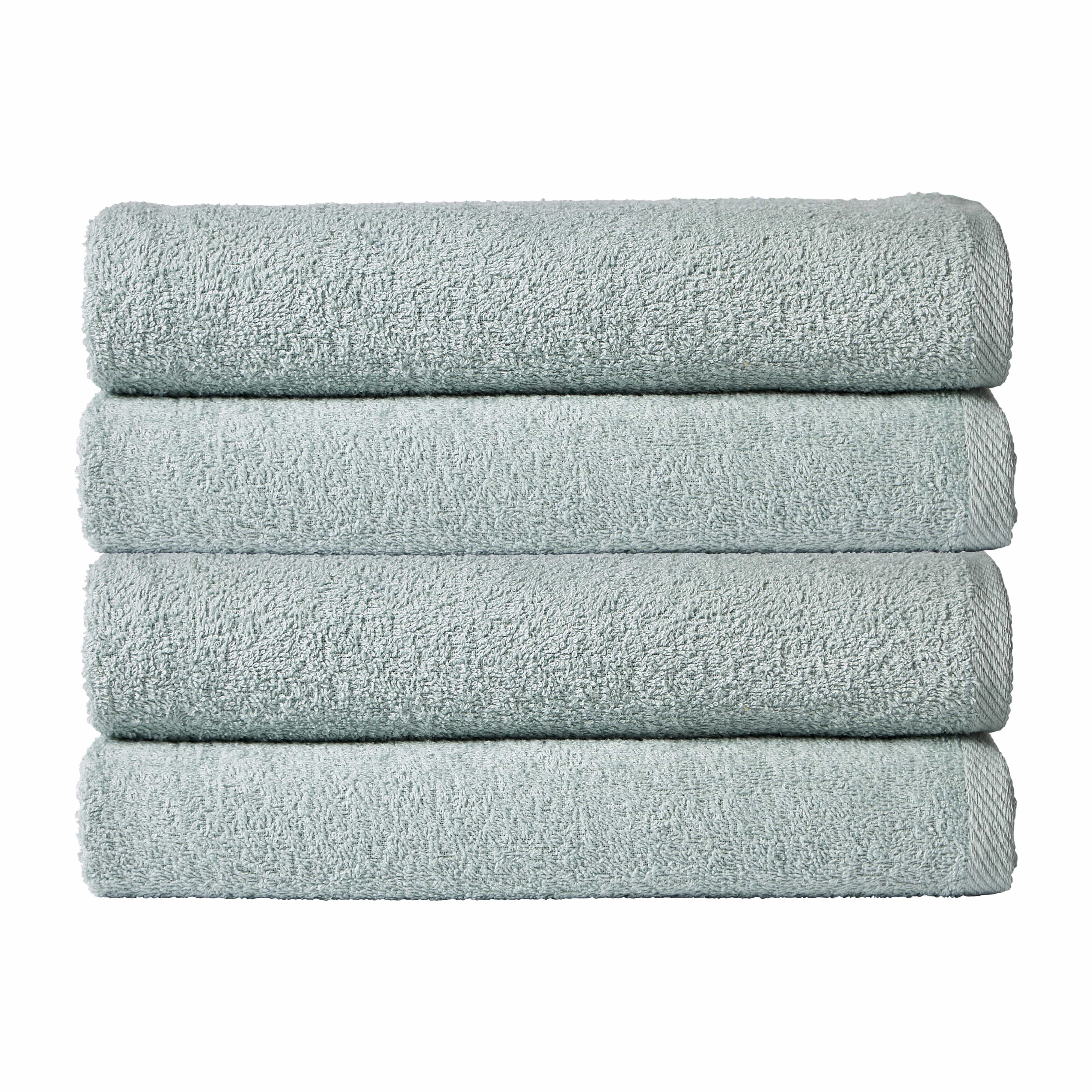 Pack of 4 Large Quick-Drying Lightweight Easycare Indus Valley Cotton Bath Sheets 80x140cm for Home Travel Gym Holidays Multiple Colours by OLIVIA ROCCO