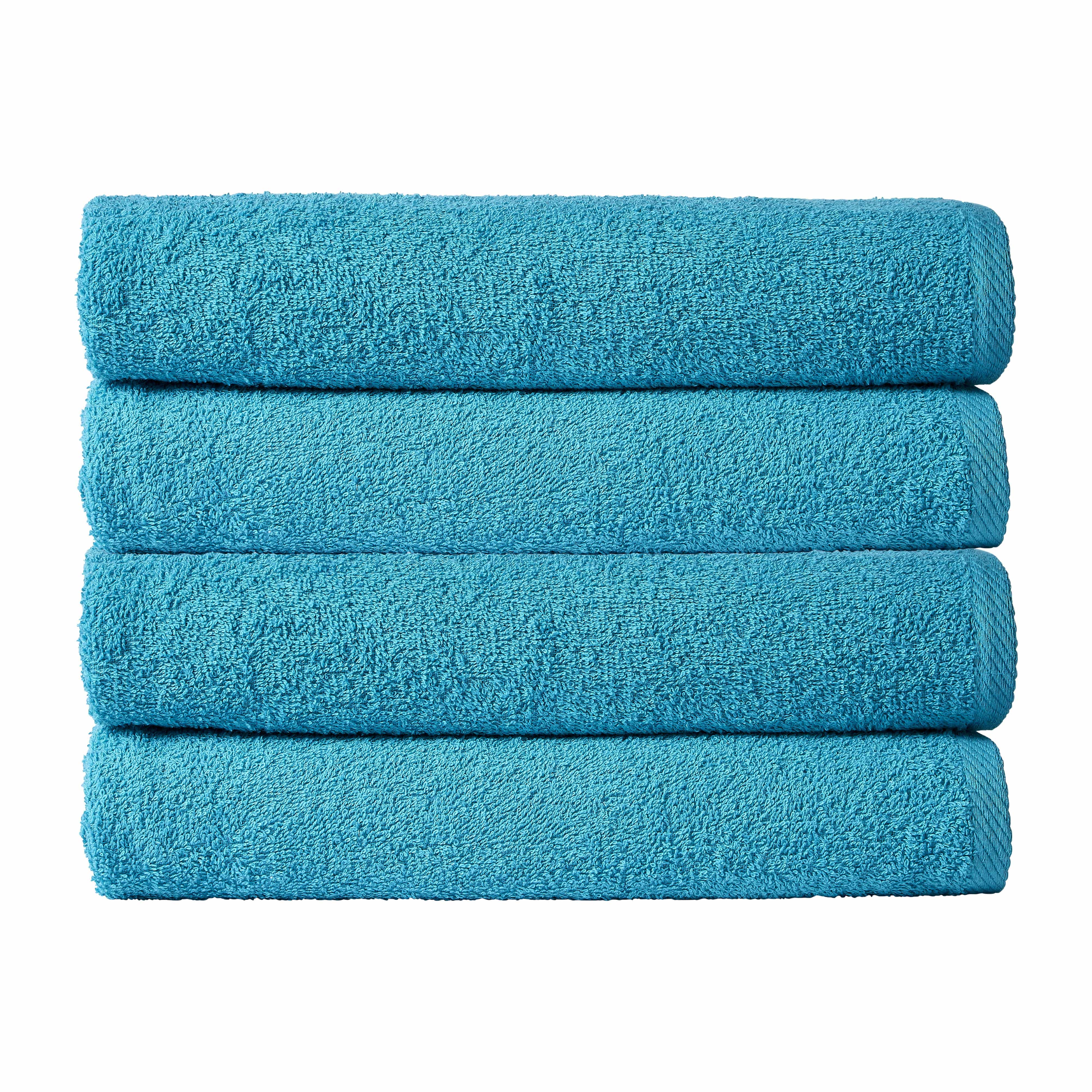 Pack of 4 Large Quick-Drying Lightweight Easycare Indus Valley Cotton Bath Sheets 80x140cm for Home Travel Gym Holidays Multiple Colours by OLIVIA ROCCO