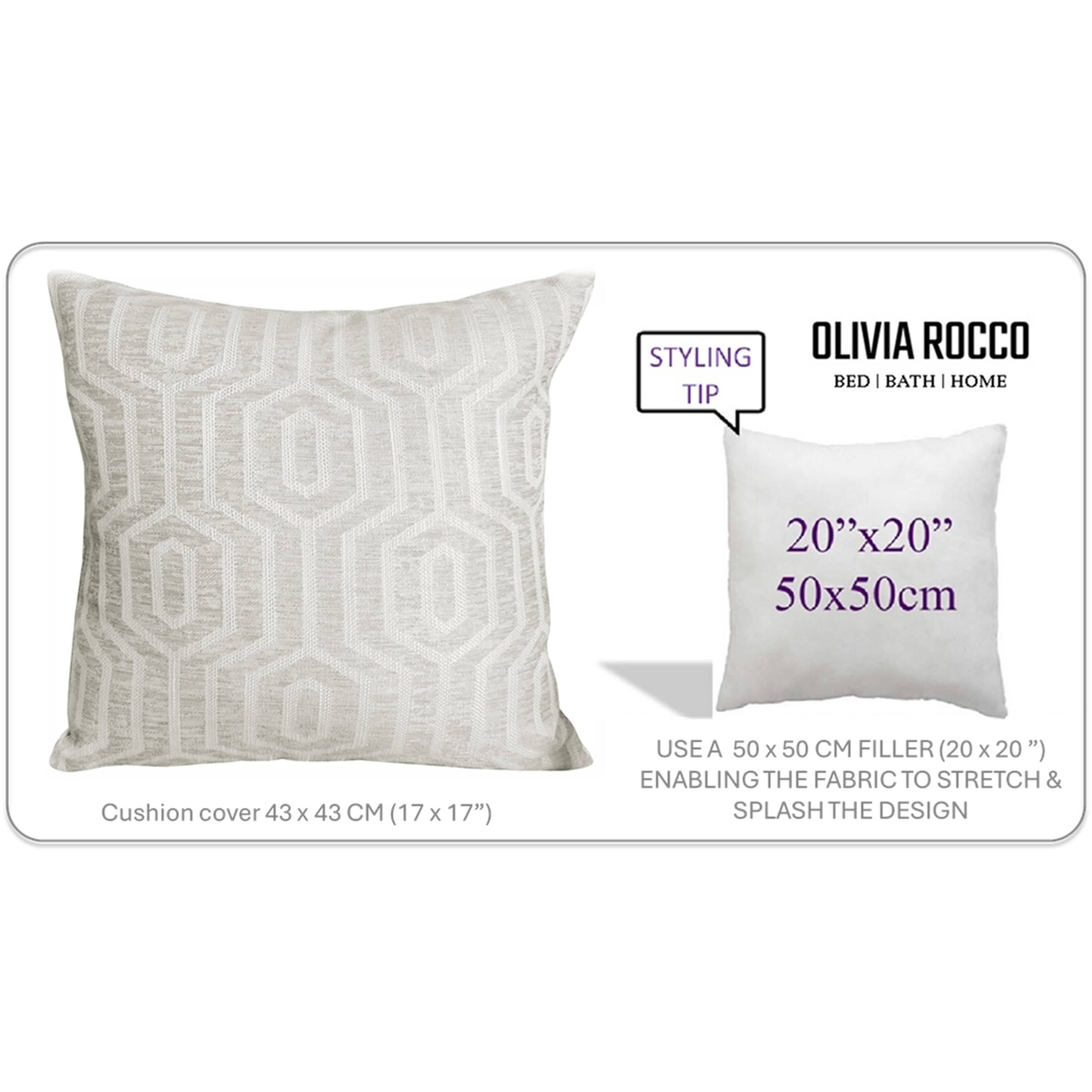 Paris Cushion Covers 2 Pack Modern Natural Decorative Square Scatter Cushions with Invisible Zipper for Sofa & Bed by OLIVIA ROCCO
