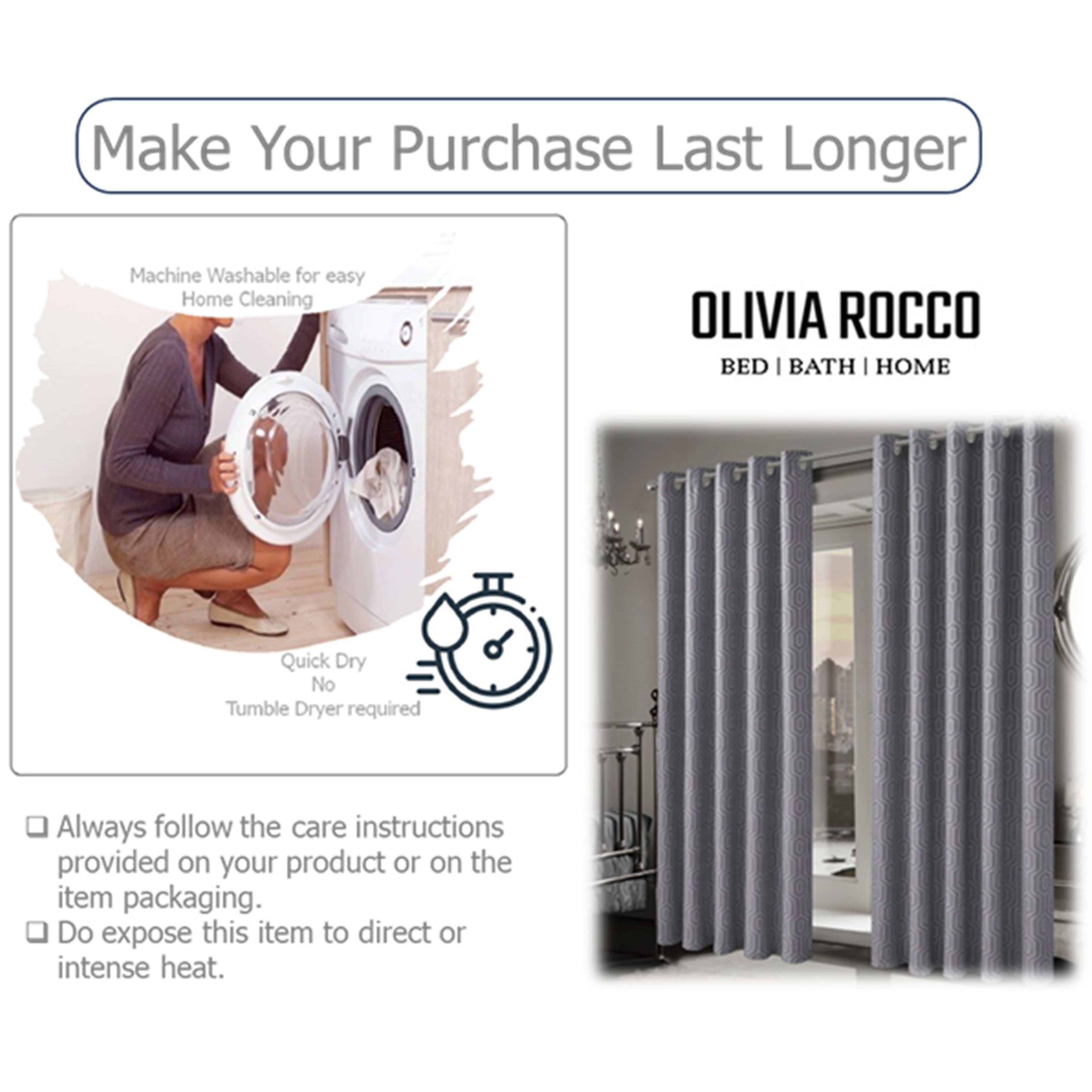 Paris Eyelet Jacquard Curtains Grey Geometric Pattern Thermal Insulated Light Blocking for Bedroom Lounge by OLIVIA ROCCO