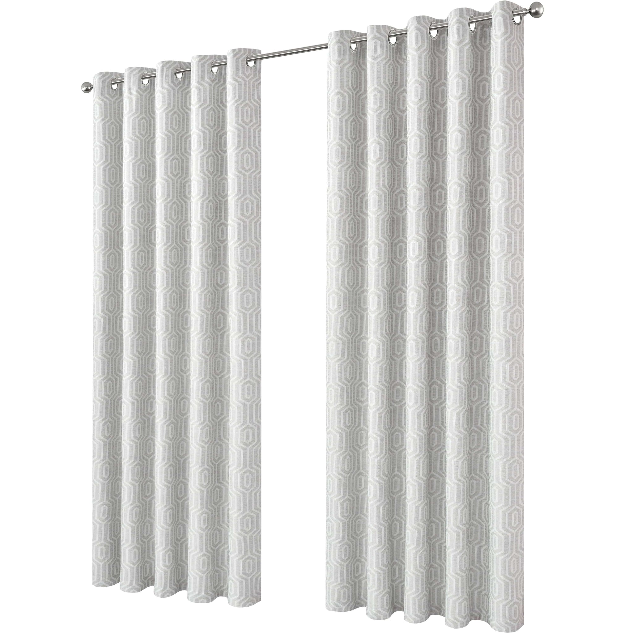 Paris Eyelet Jacquard Curtains Natural Geometric Pattern Thermal Insulated Light Blocking for Bedroom Lounge by OLIVIA ROCCO